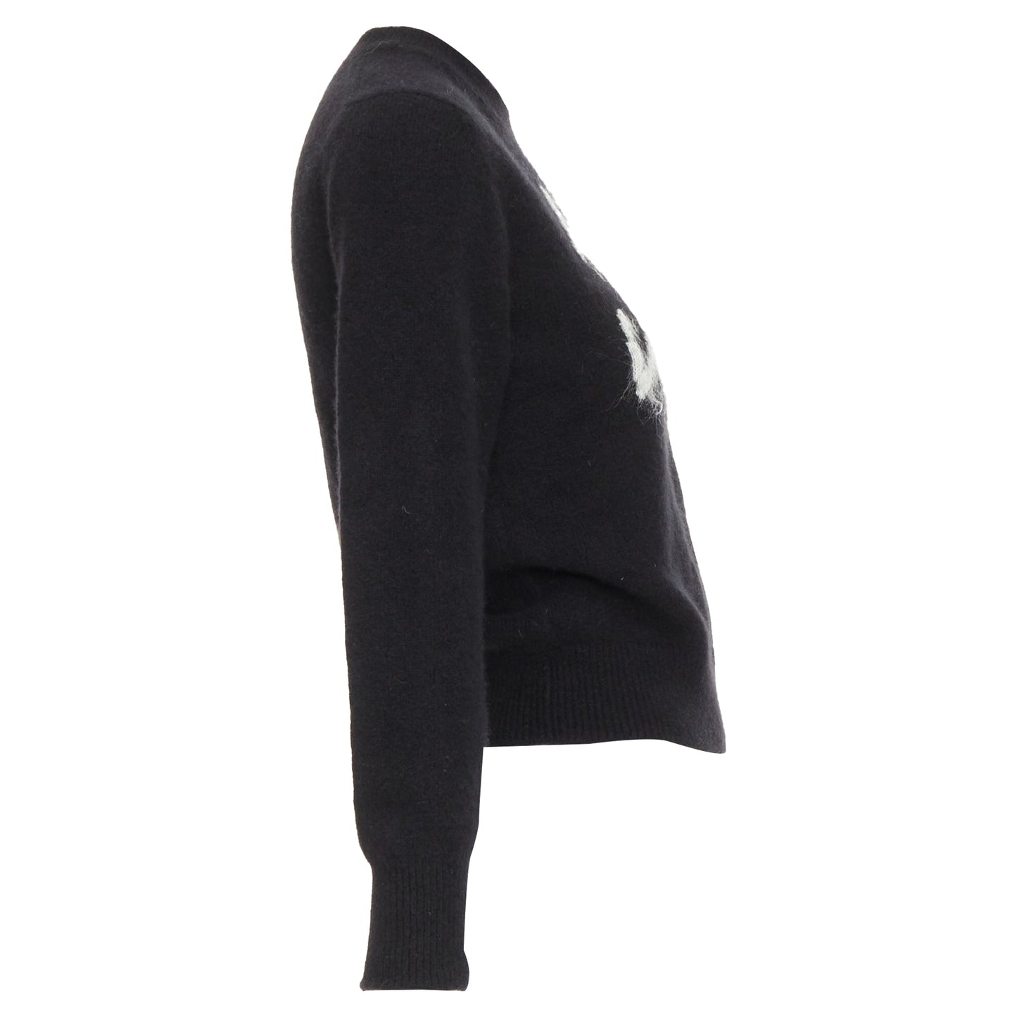 Women's Louis Vuitton logo wool blend fluffy crew sweater