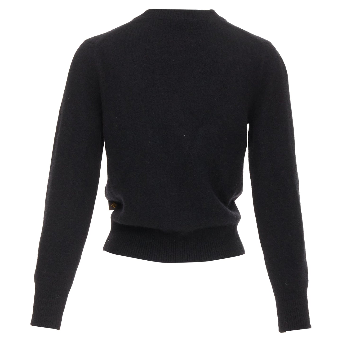 Women's Louis Vuitton logo wool blend fluffy crew sweater