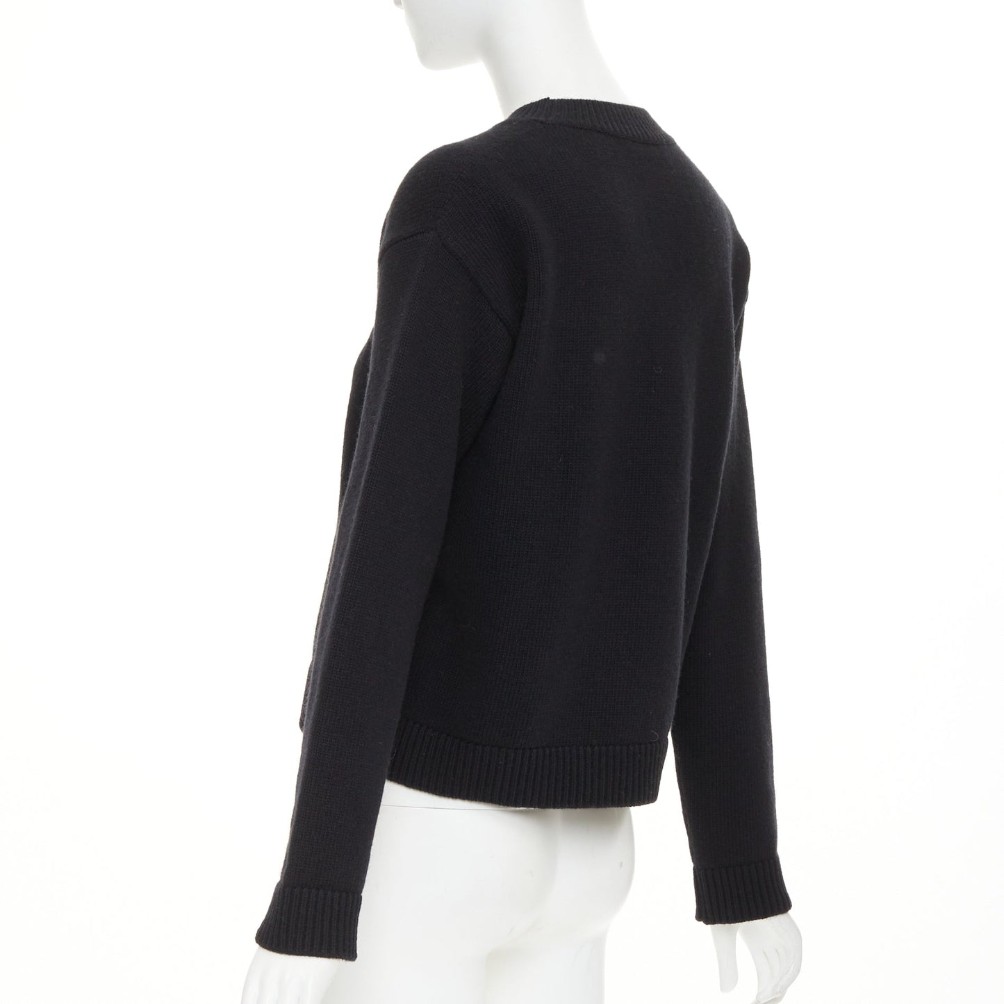 Women's Gucci wool block logo intarsia crew neck pullover sweater