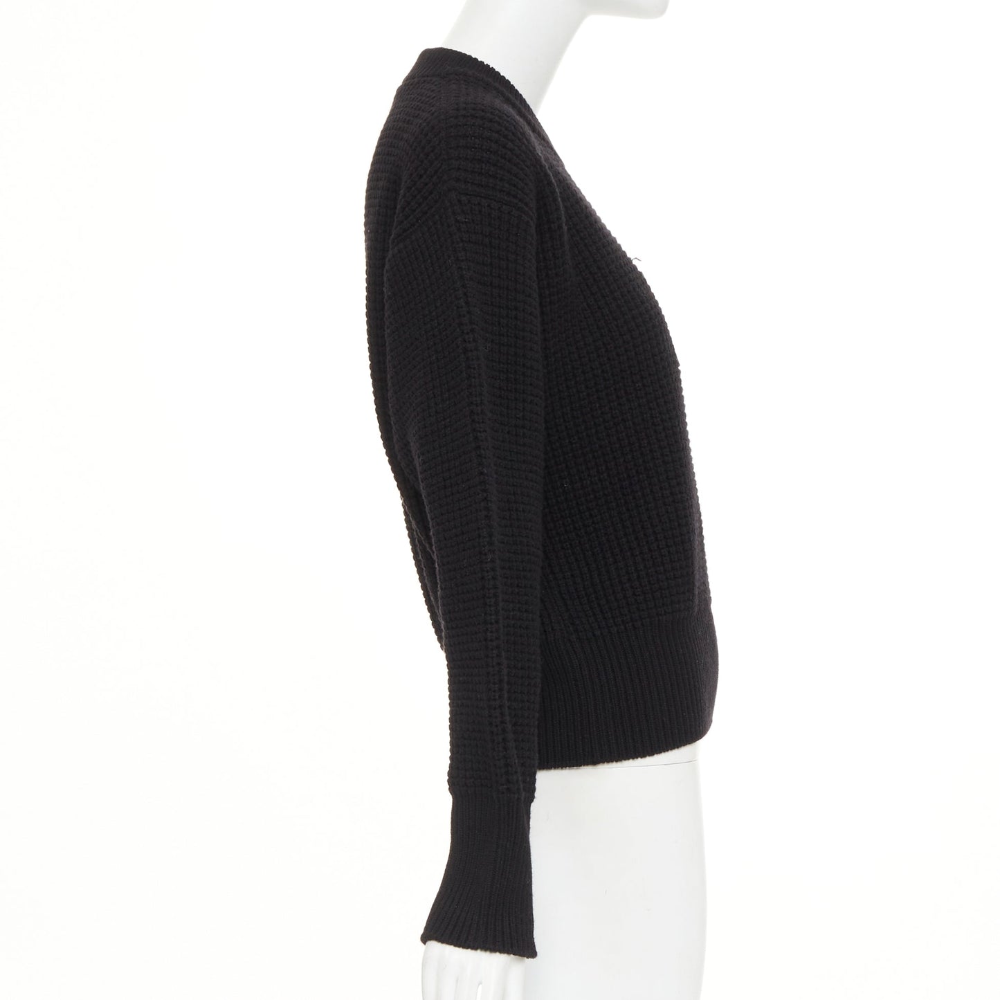 Women's Louis Vuitton leather logo waffle knit sweater
