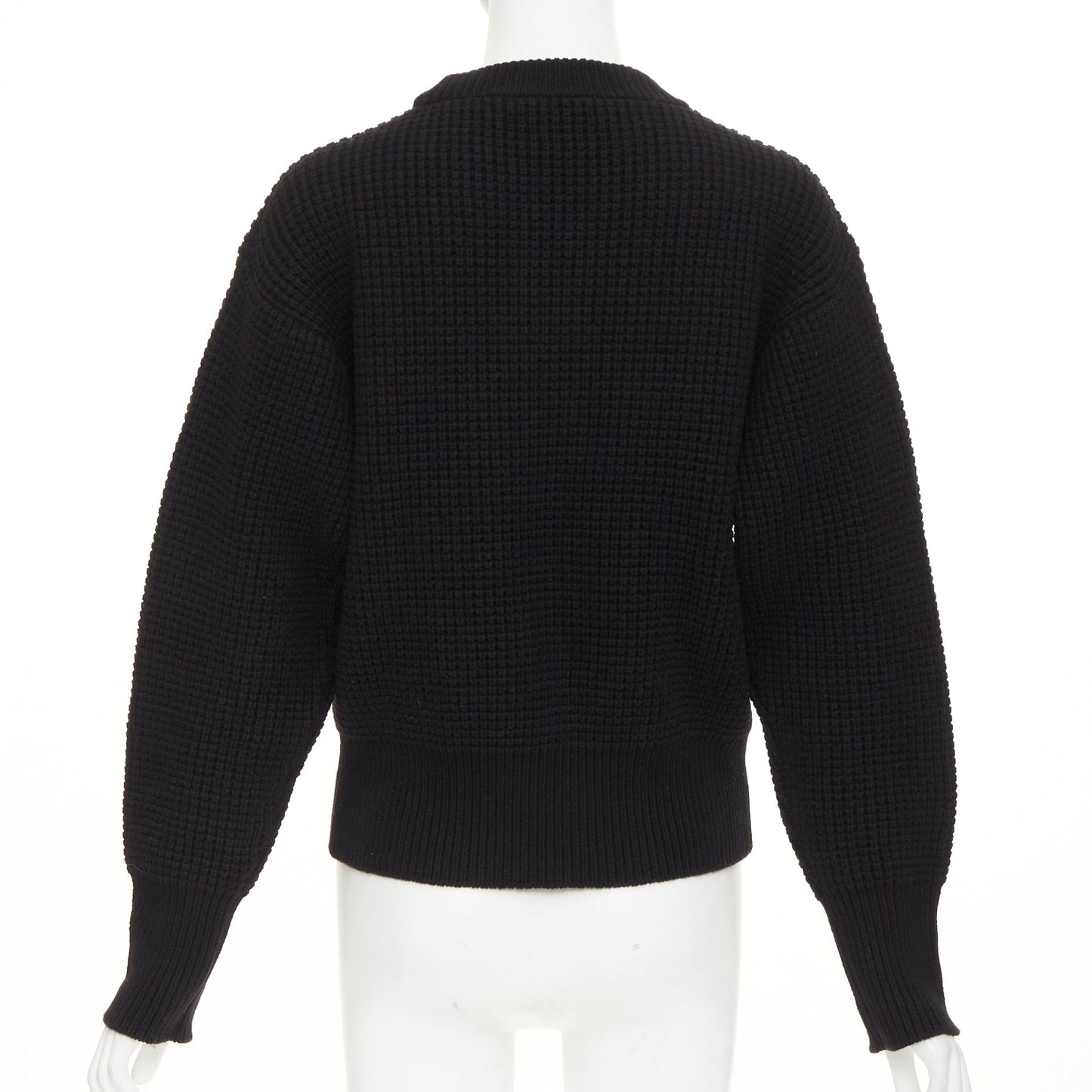 Women's Louis Vuitton leather logo waffle knit sweater