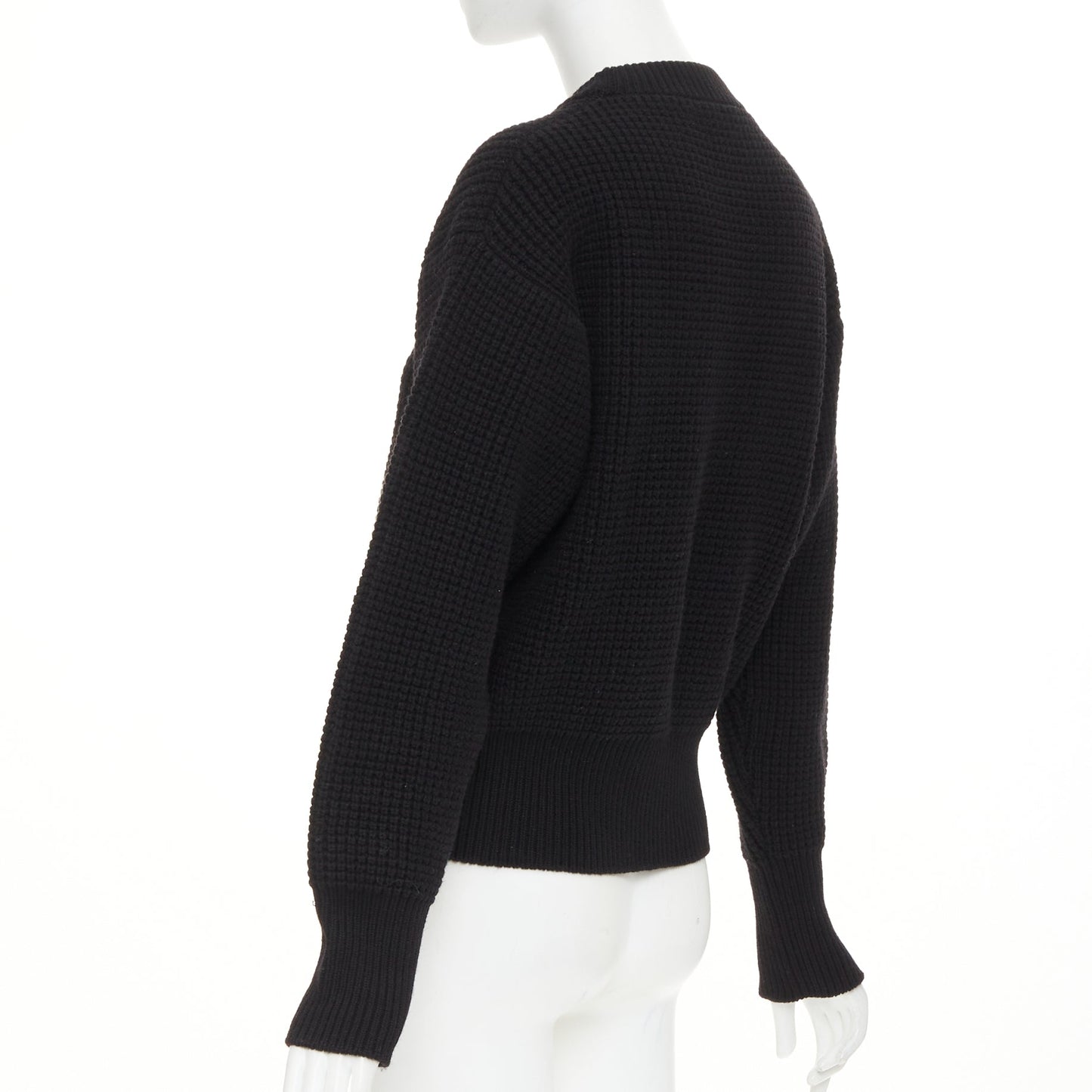 Women's Louis Vuitton leather logo waffle knit sweater