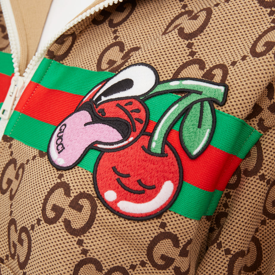 Women's Gucci GG canvas jacquard Web stripe zip hoodie