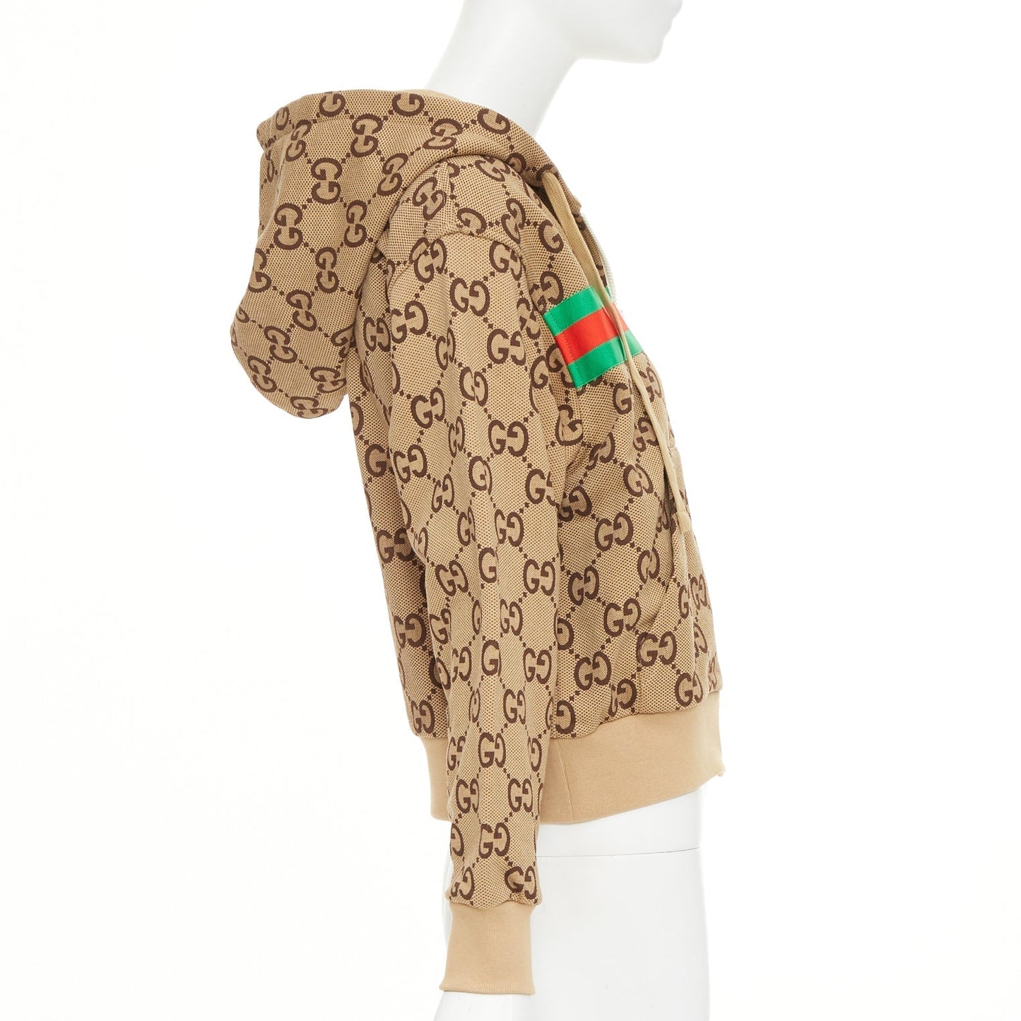 Women's Gucci GG canvas jacquard Web stripe zip hoodie
