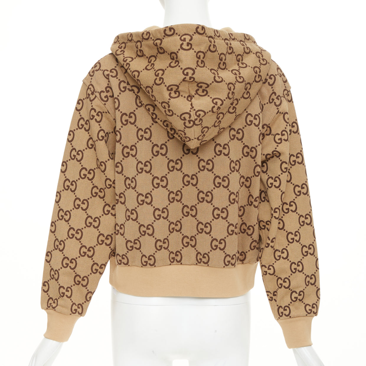 Women's Gucci GG canvas jacquard Web stripe zip hoodie