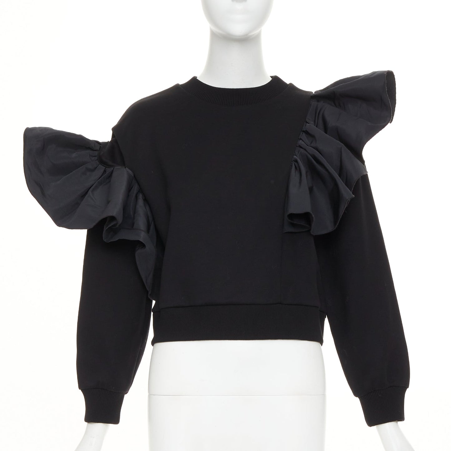 Women's Alexander McQueen ruffle cotton blend pullover sweater