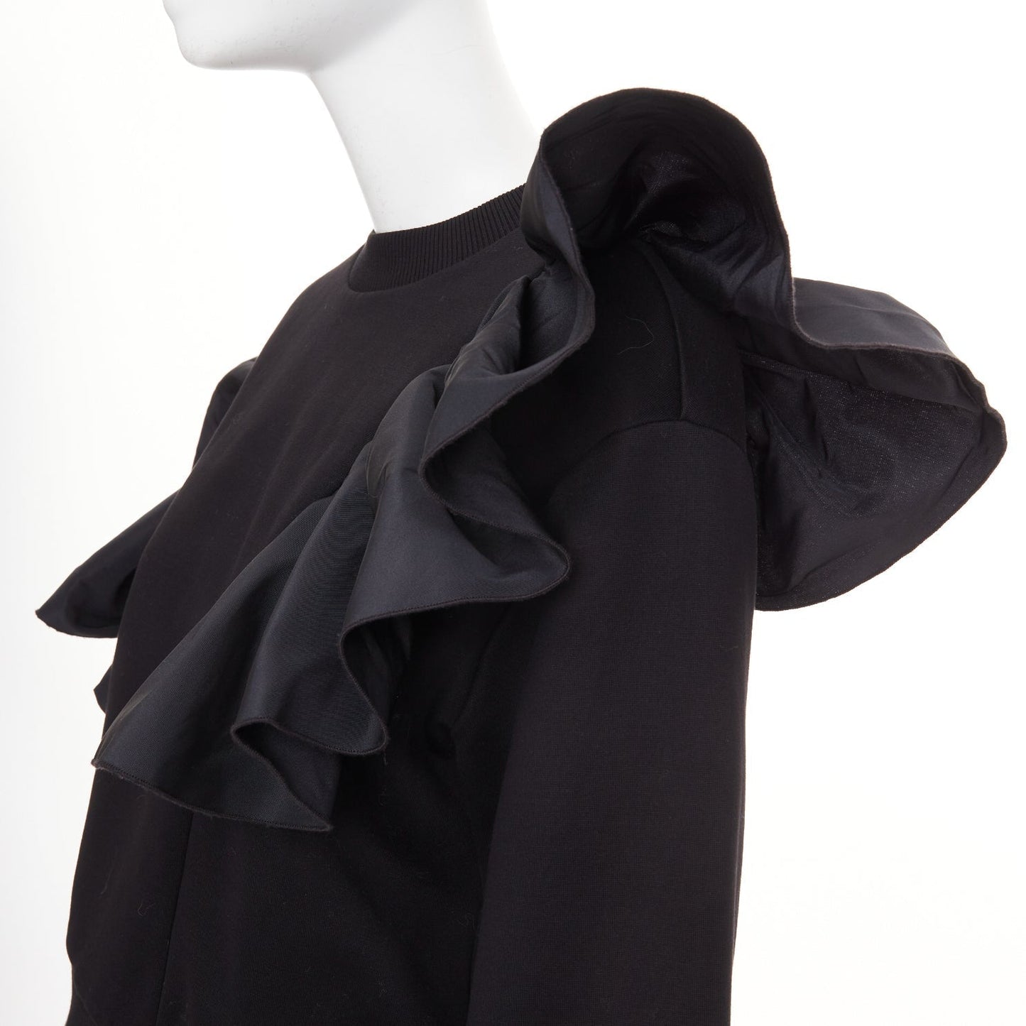 Women's Alexander McQueen ruffle cotton blend pullover sweater