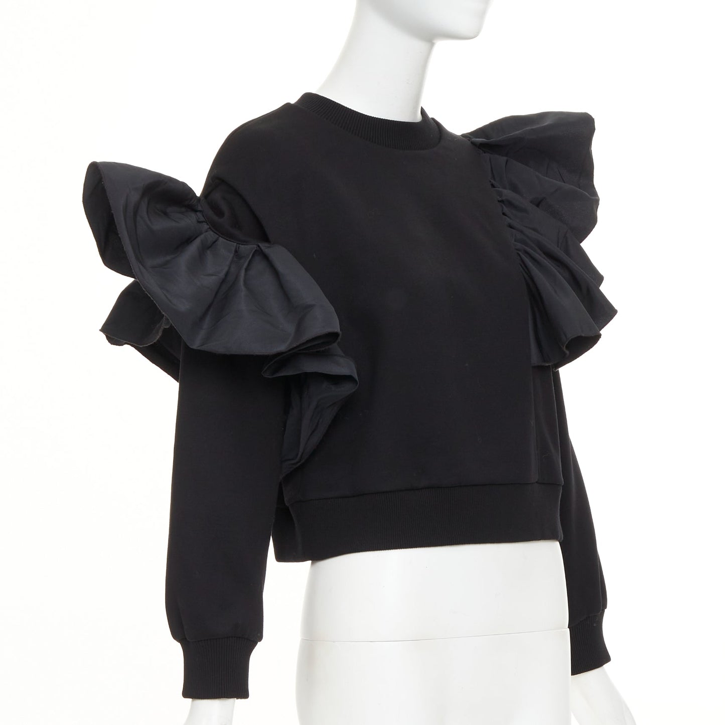 Women's Alexander McQueen ruffle cotton blend pullover sweater