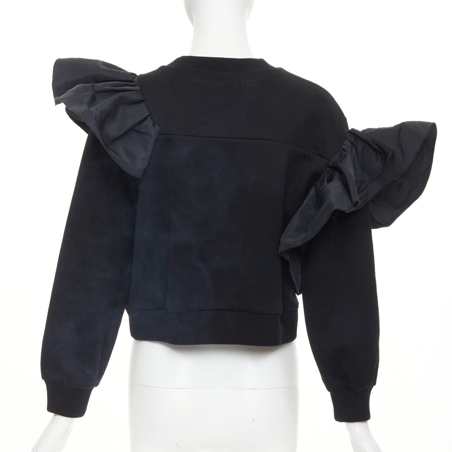 Women's Alexander McQueen ruffle cotton blend pullover sweater