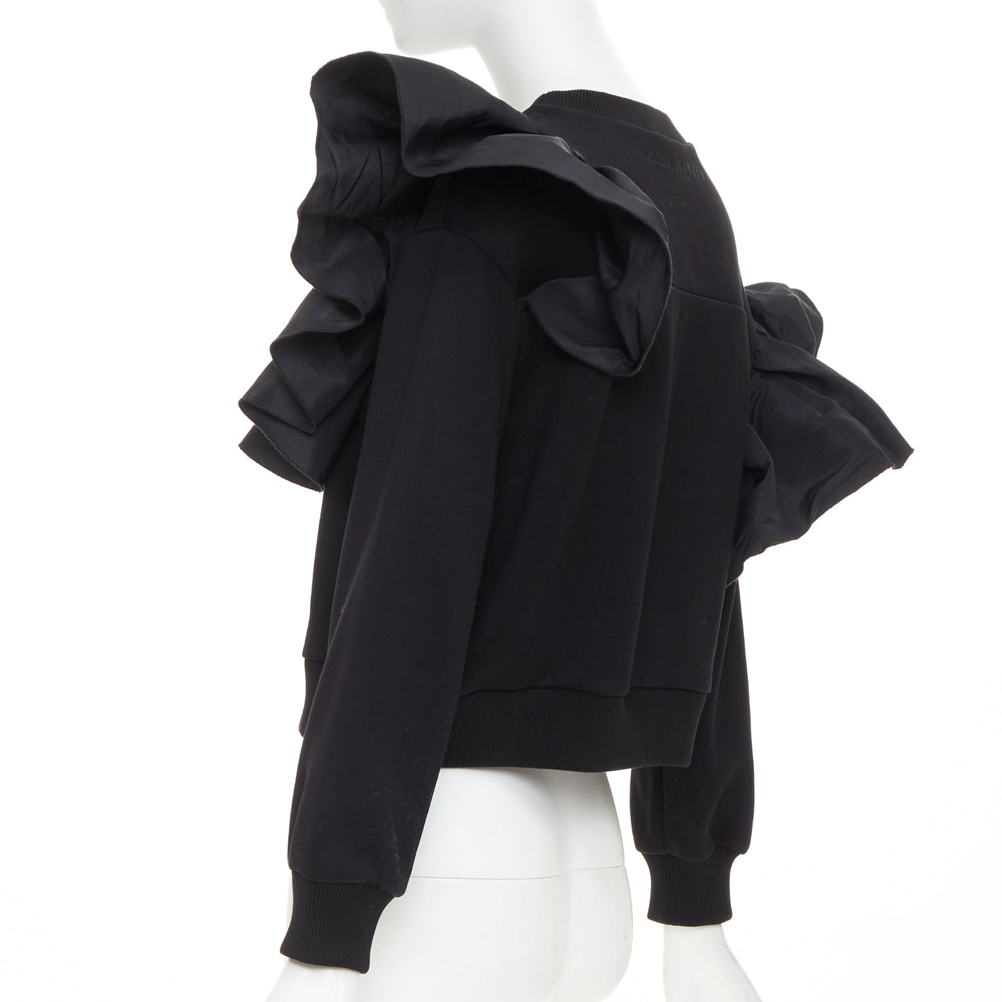 Women's Alexander McQueen ruffle cotton blend pullover sweater
