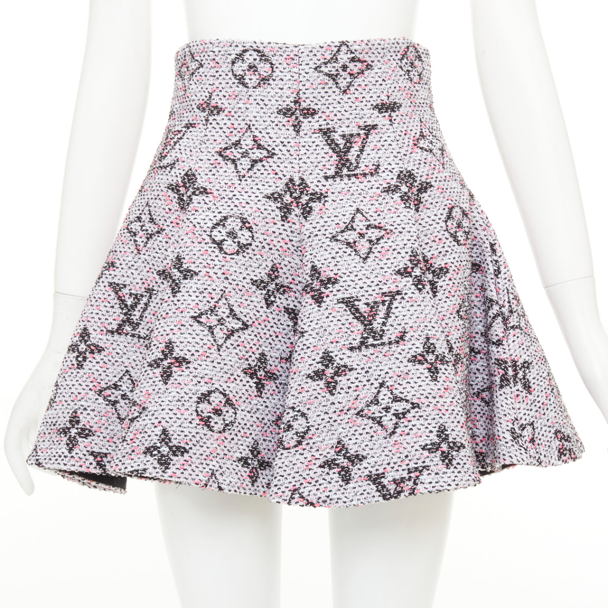 Women's Louis Vuitton Monogram Tweed Pleated Circle mini skirt