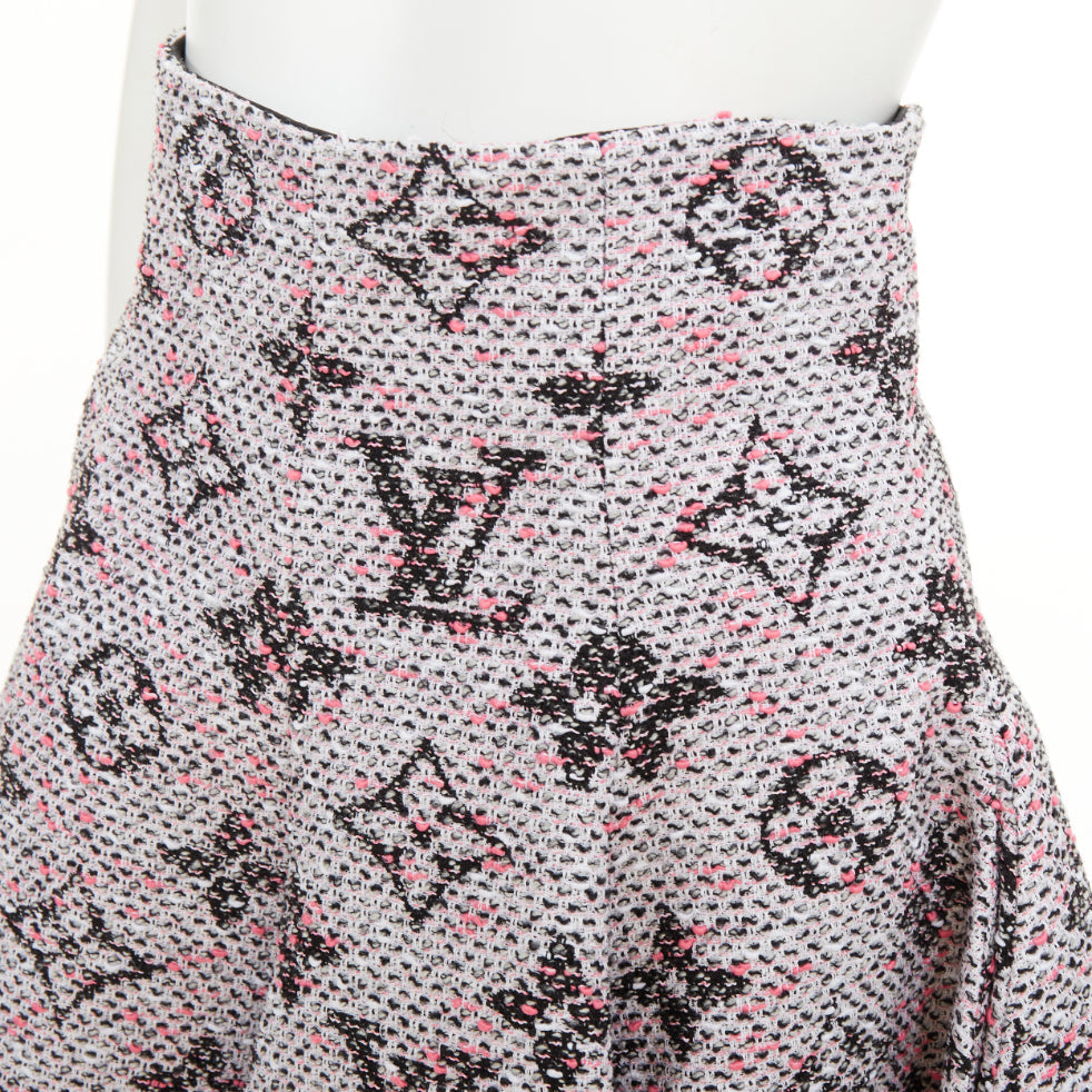Women's Louis Vuitton Monogram Tweed Pleated Circle mini skirt