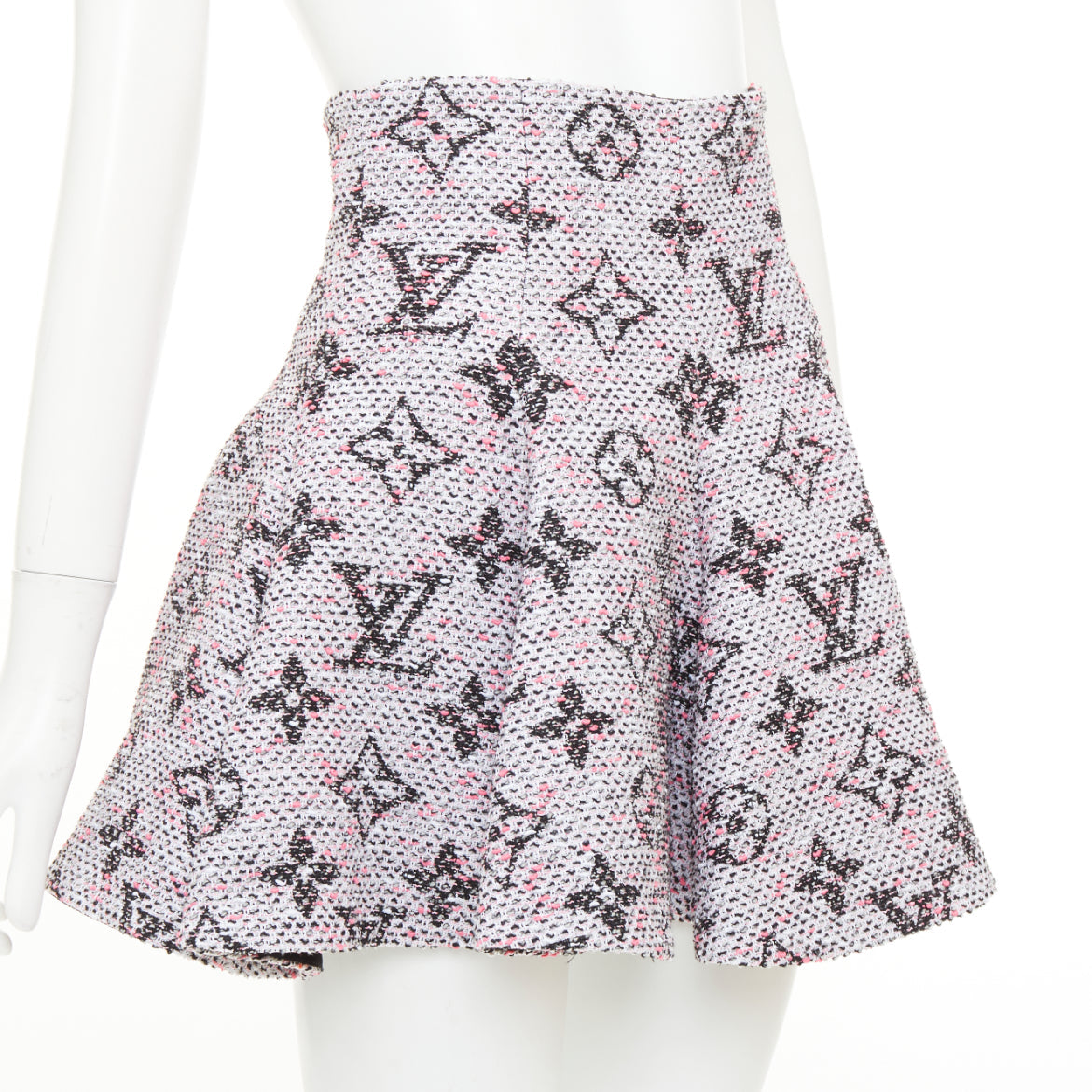Women's Louis Vuitton Monogram Tweed Pleated Circle mini skirt