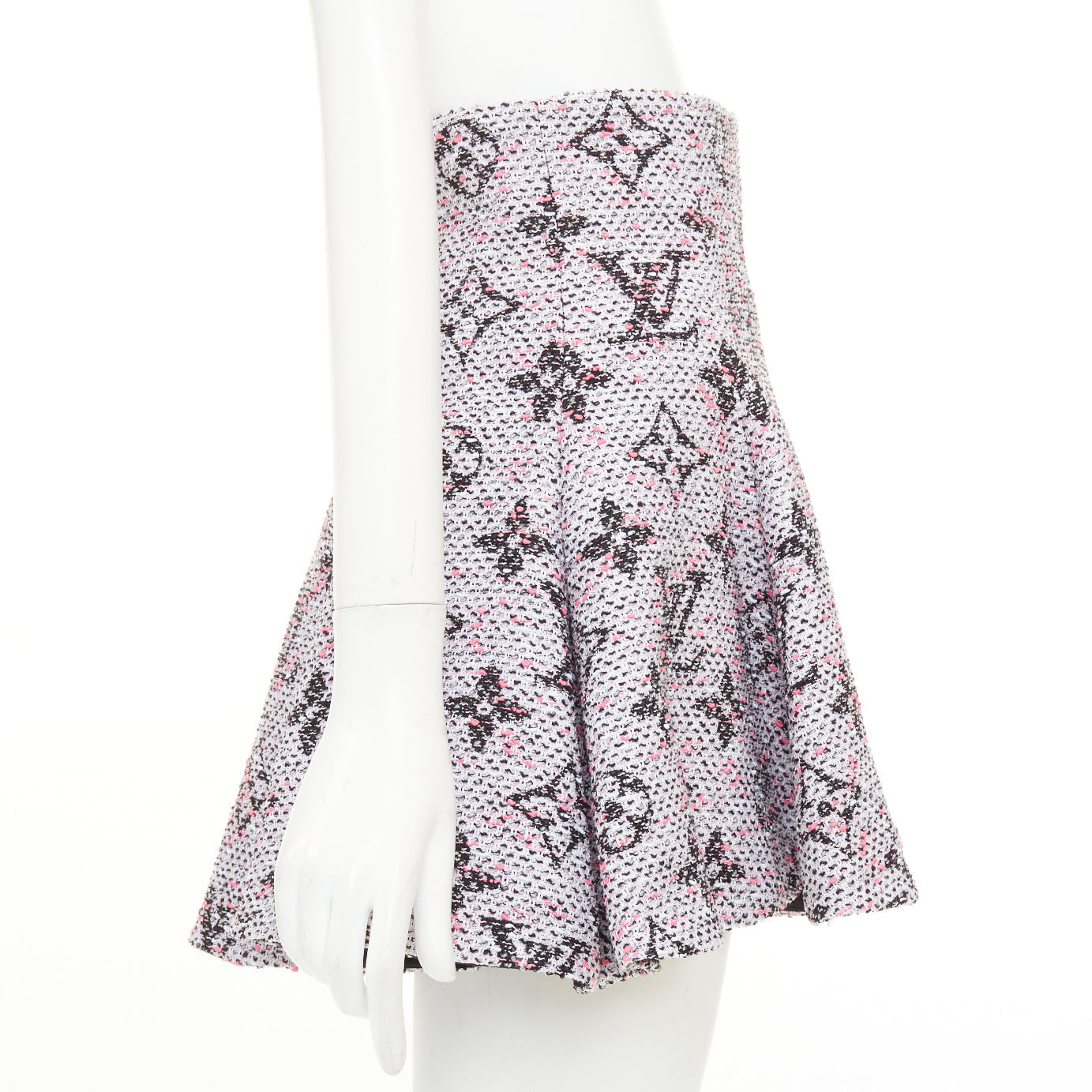Women's Louis Vuitton Monogram Tweed Pleated Circle mini skirt