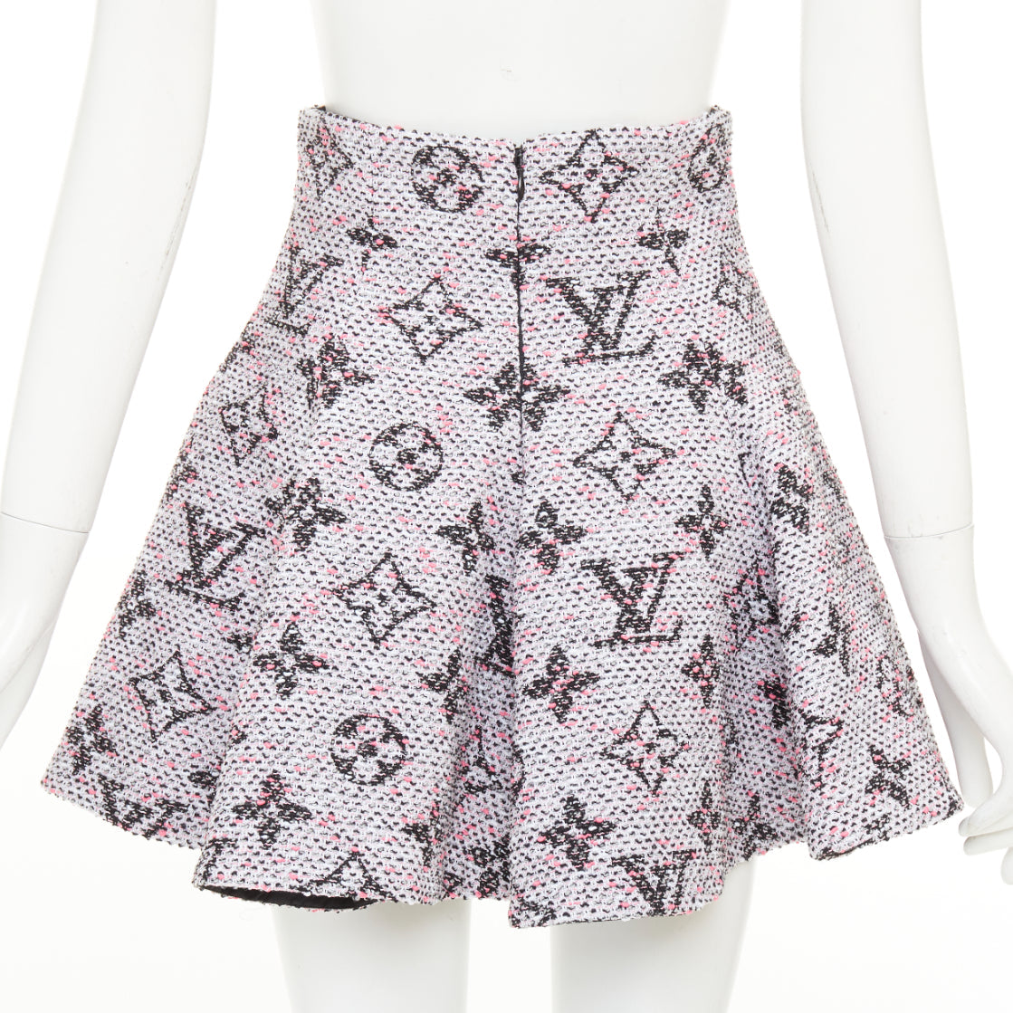 Women's Louis Vuitton Monogram Tweed Pleated Circle mini skirt