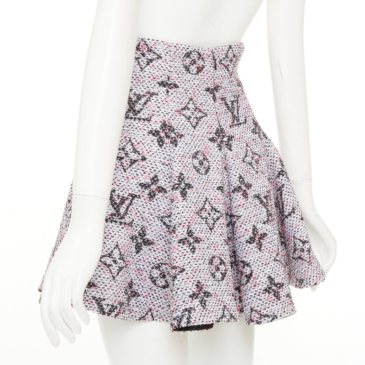 Women's Louis Vuitton Monogram Tweed Pleated Circle mini skirt