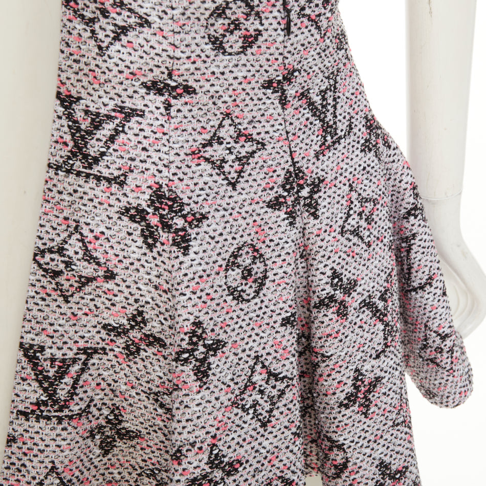 Women's Louis Vuitton Monogram Tweed Pleated Circle mini skirt
