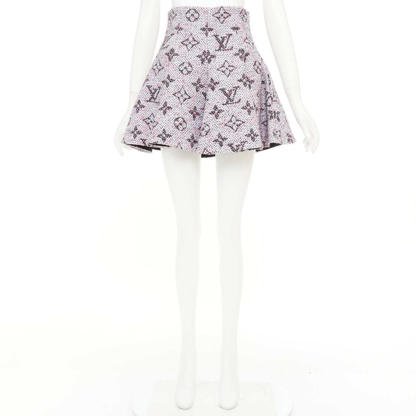 Women's Louis Vuitton Monogram Tweed Pleated Circle mini skirt