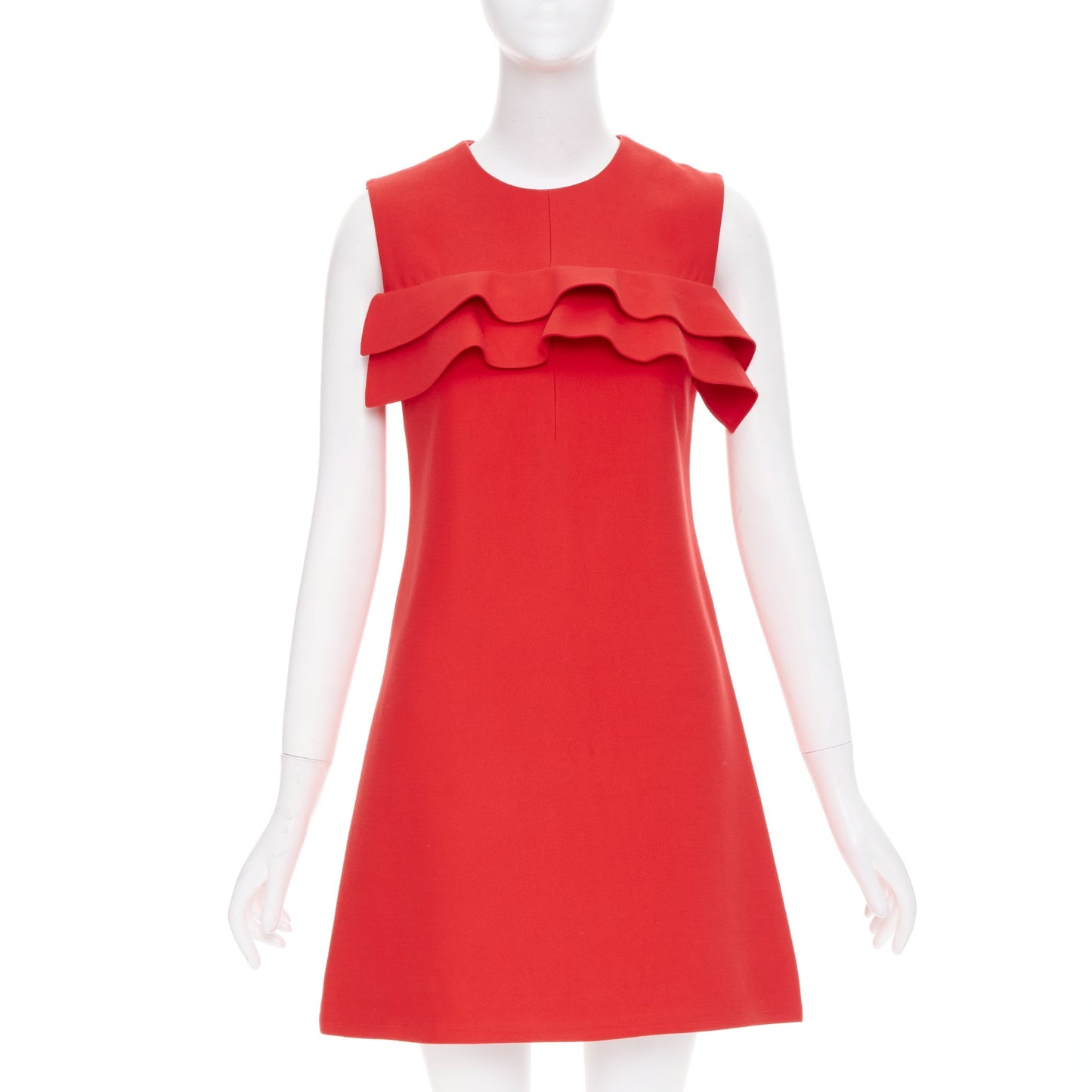 Women's Louis Vuitton ruffle sleeveless viscose blend dress