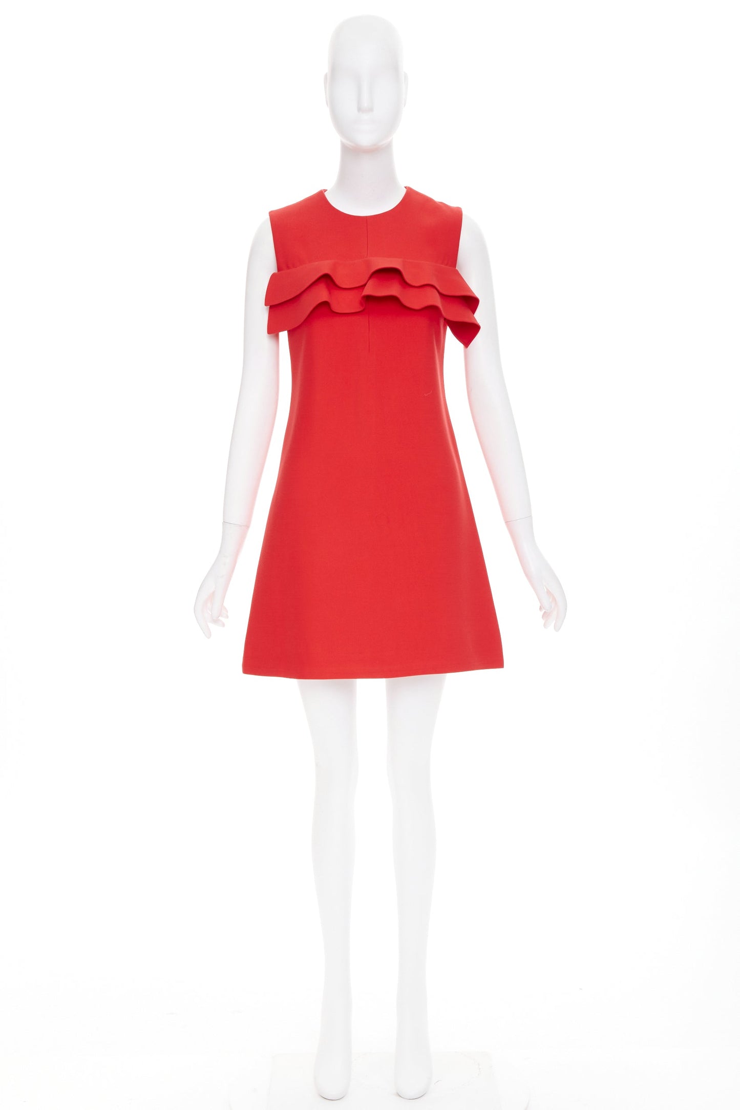 Women's Louis Vuitton ruffle sleeveless viscose blend dress