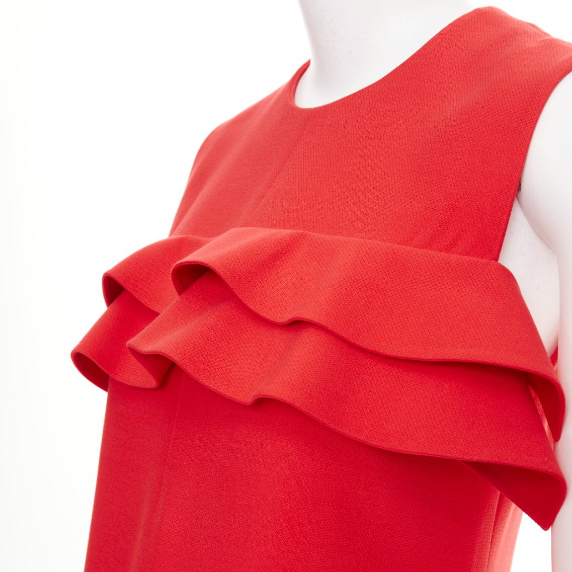 Women's Louis Vuitton ruffle sleeveless viscose blend dress