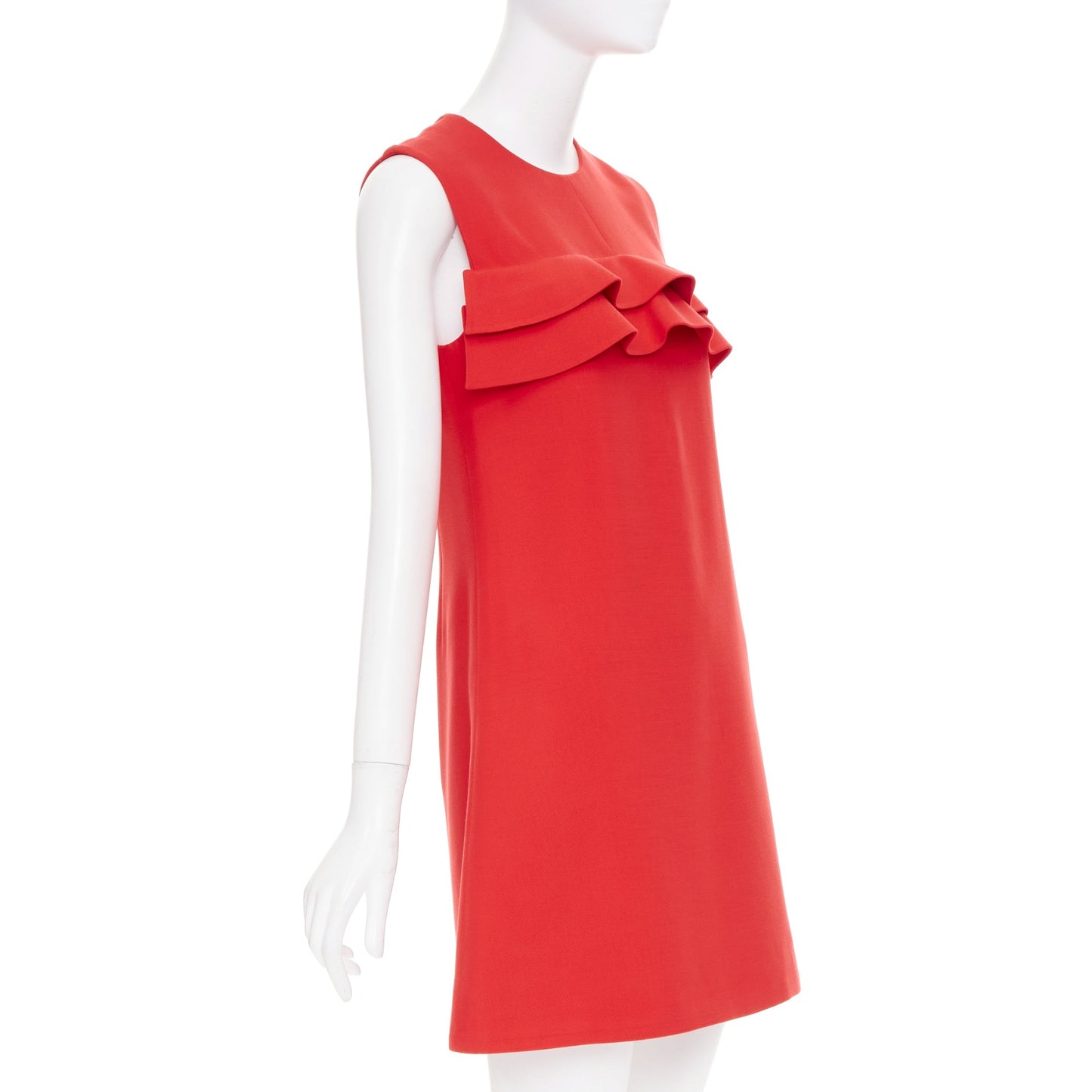 Women's Louis Vuitton ruffle sleeveless viscose blend dress