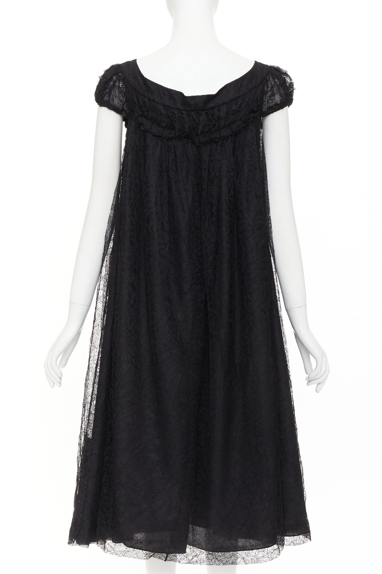 Women's Yves Saint Laurent sheer lace gathered tiered dress