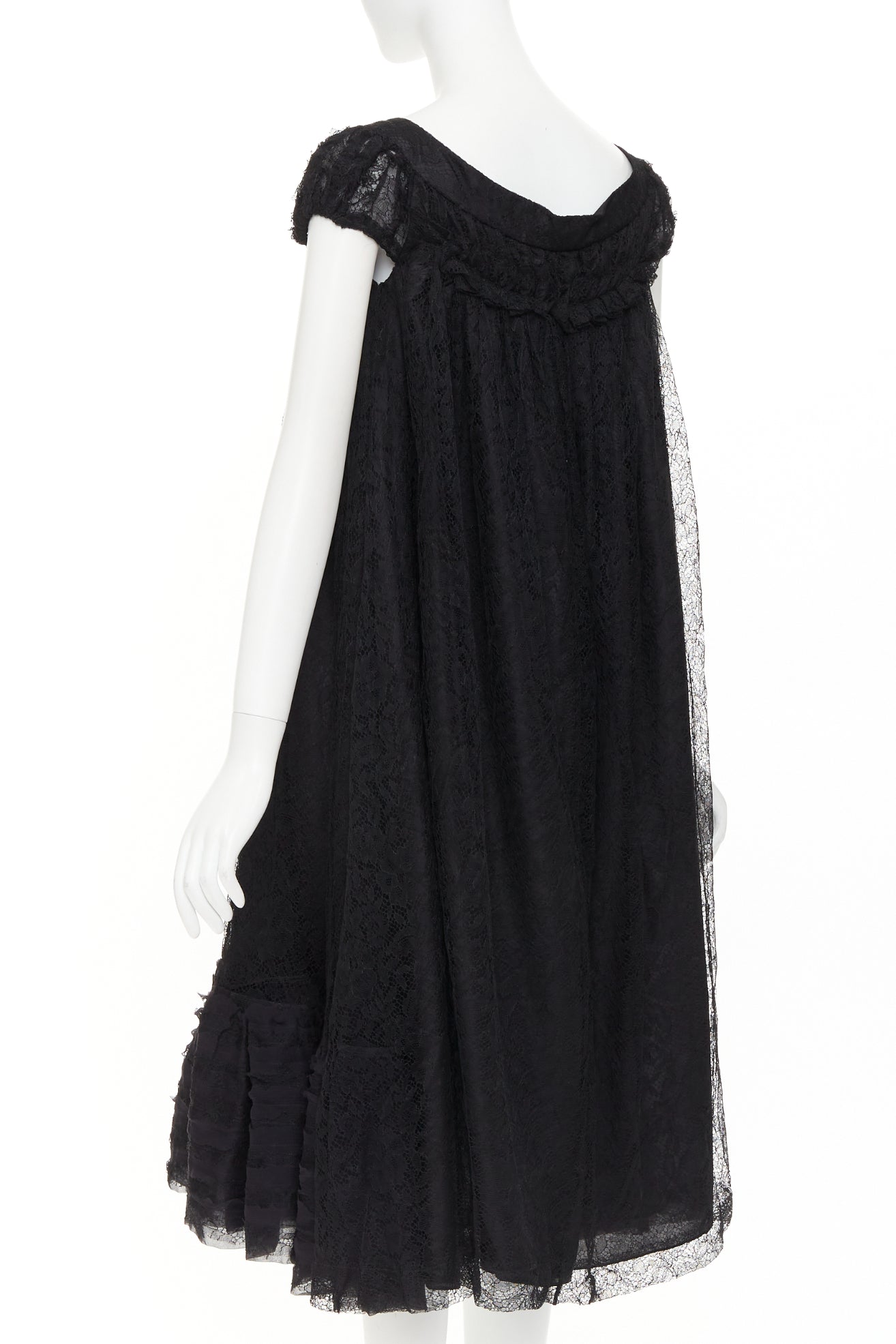 Women's Yves Saint Laurent sheer lace gathered tiered dress
