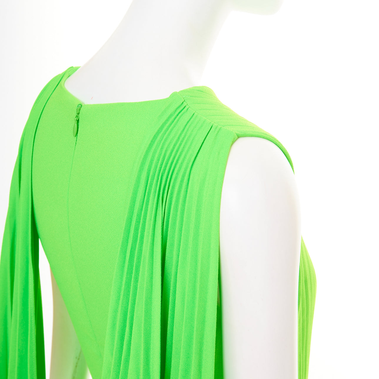 Women's Valentino accordion pleated caped shoulder crepe dress
