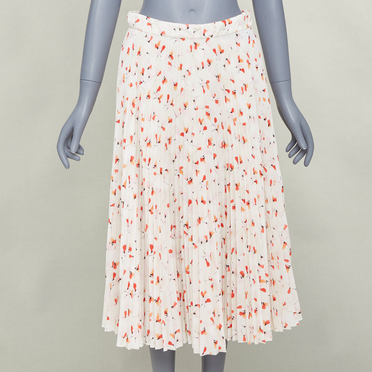 Women's Prada silk allover abstract floral print pleated skirt