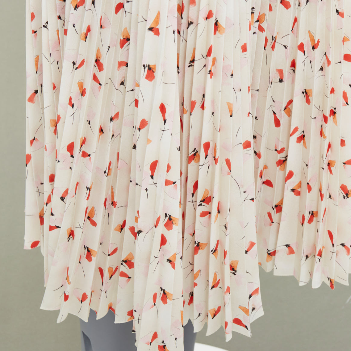 Women's Prada silk allover abstract floral print pleated skirt