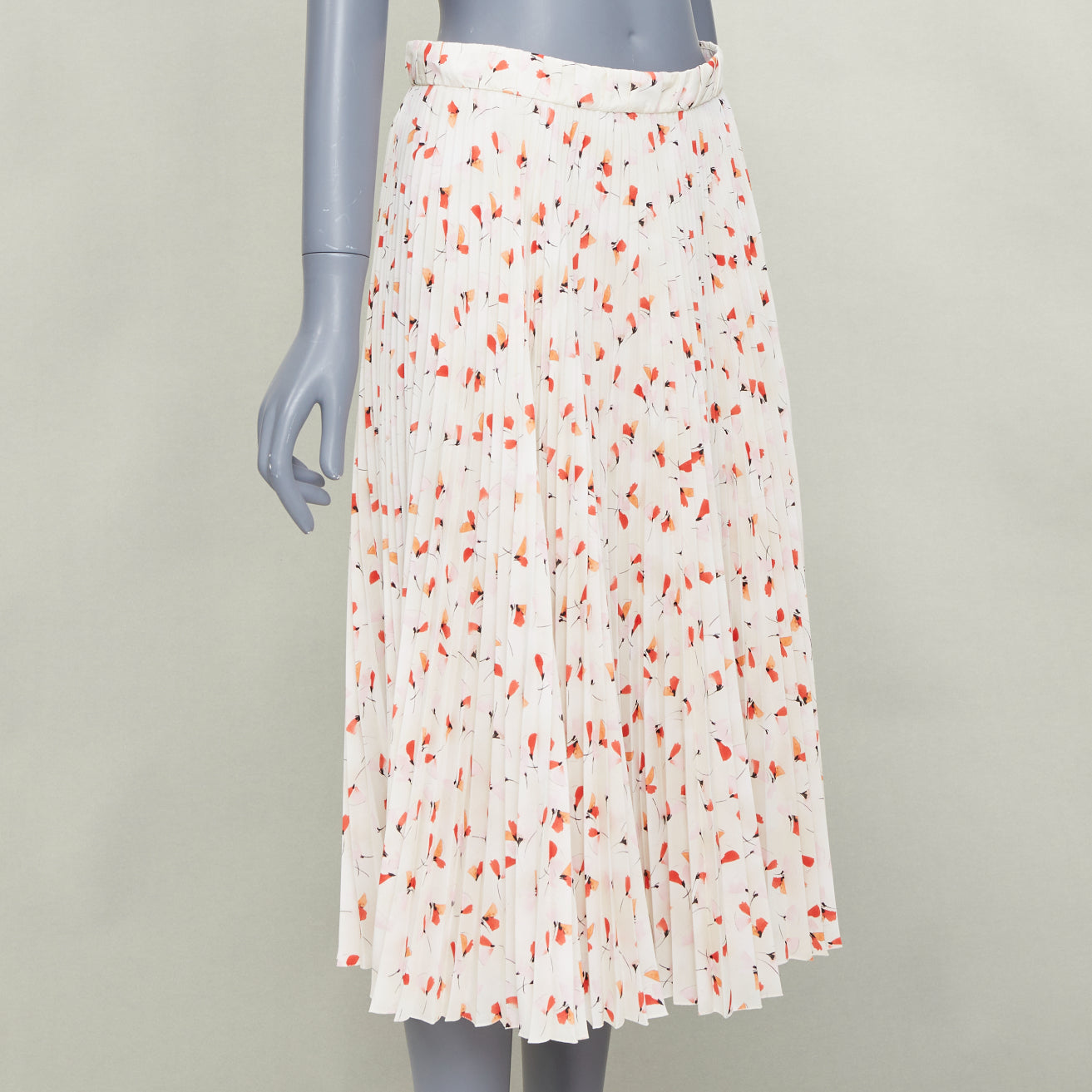 Women's Prada silk allover abstract floral print pleated skirt