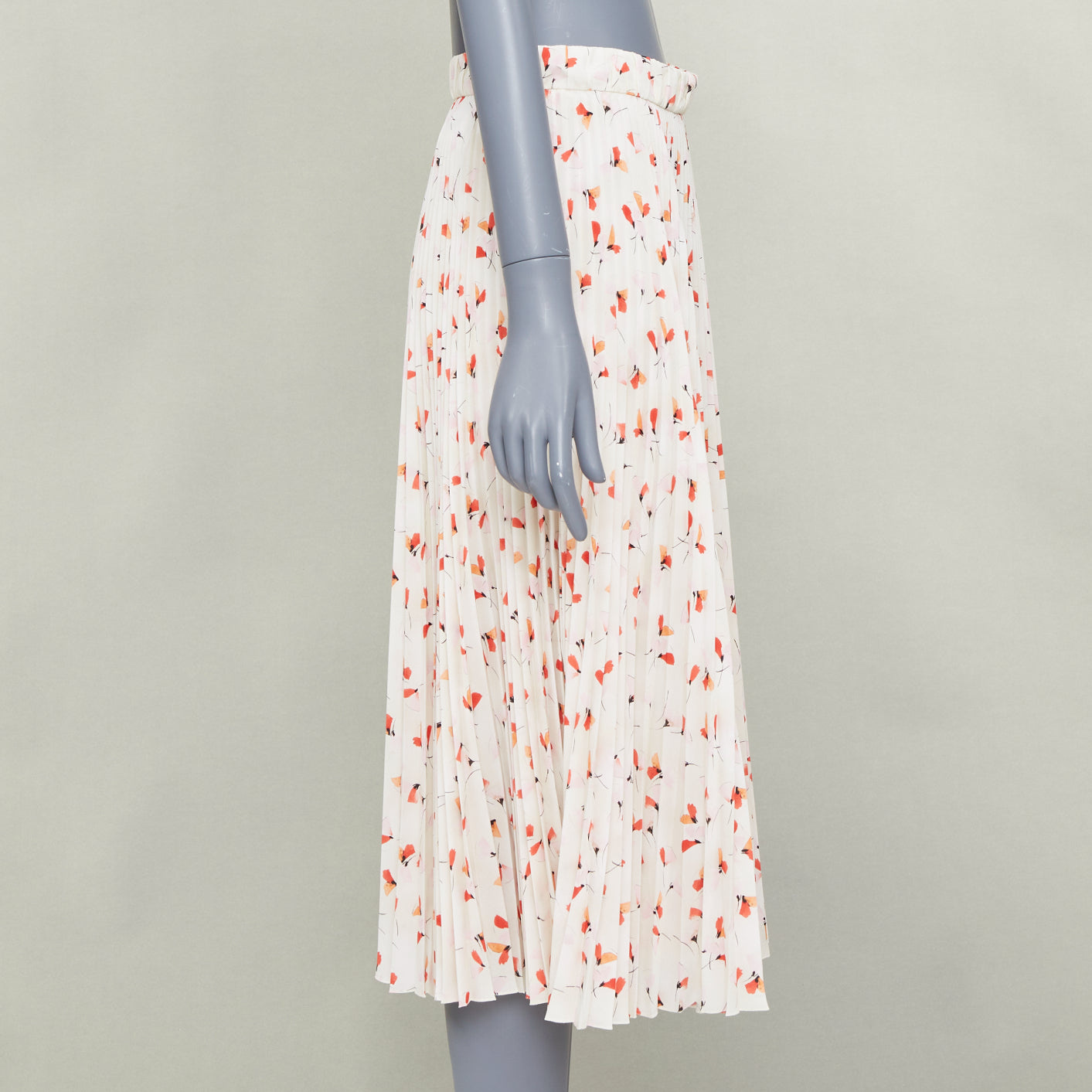 Women's Prada silk allover abstract floral print pleated skirt
