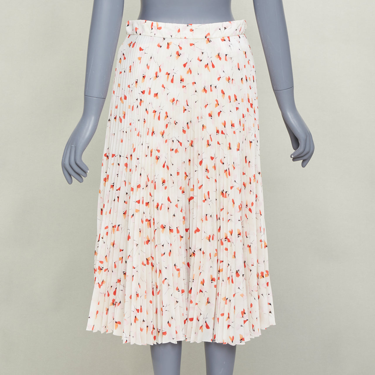 Women's Prada silk allover abstract floral print pleated skirt