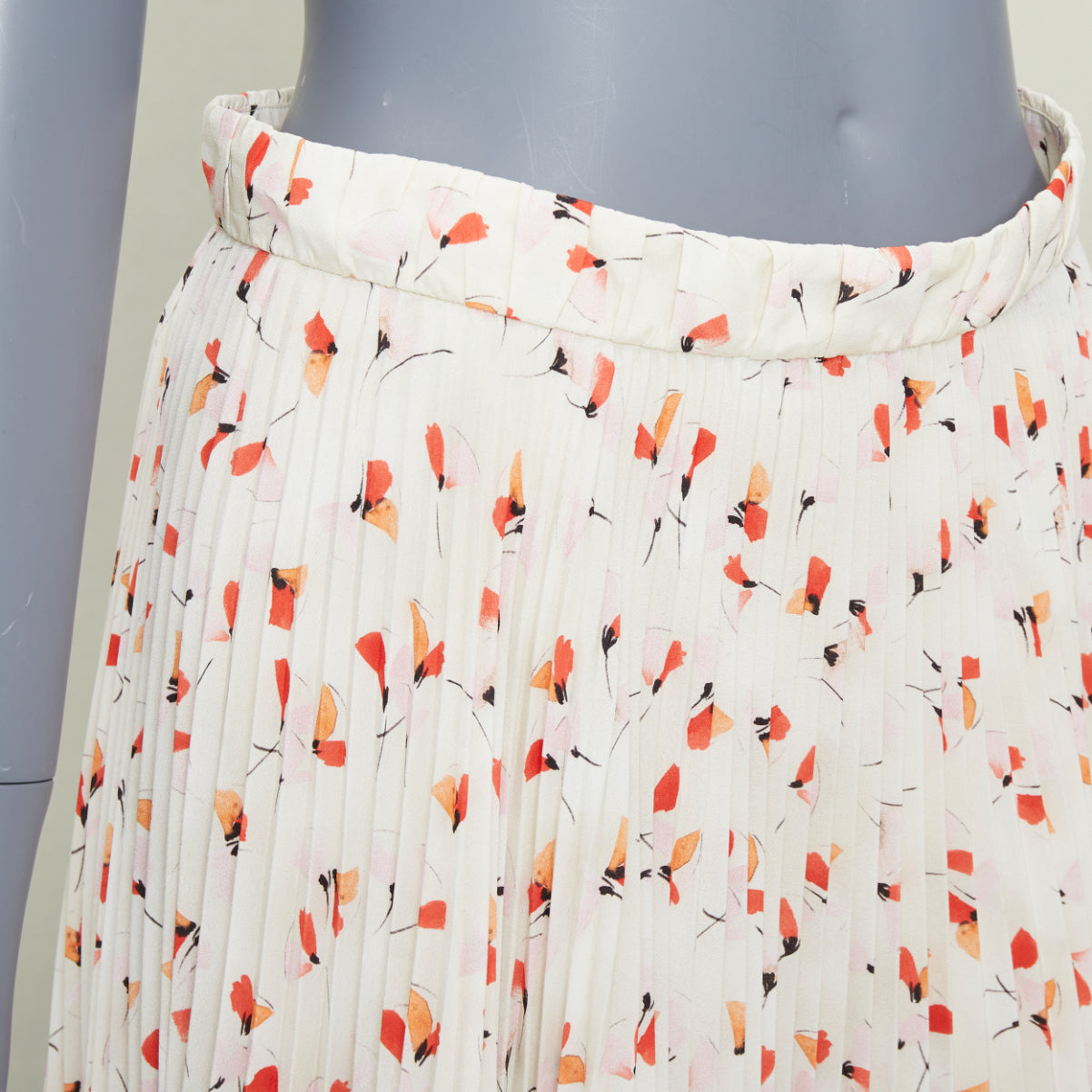 Women's Prada silk allover abstract floral print pleated skirt