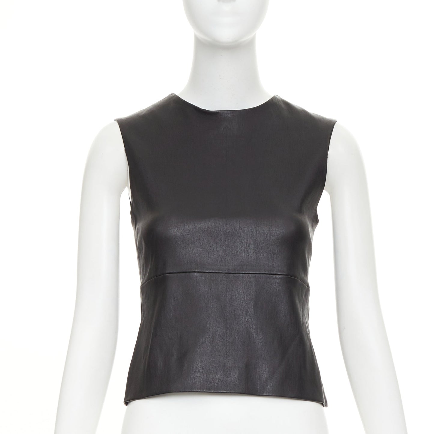 Women's The Row leather stretch minimal seam sleeveless top