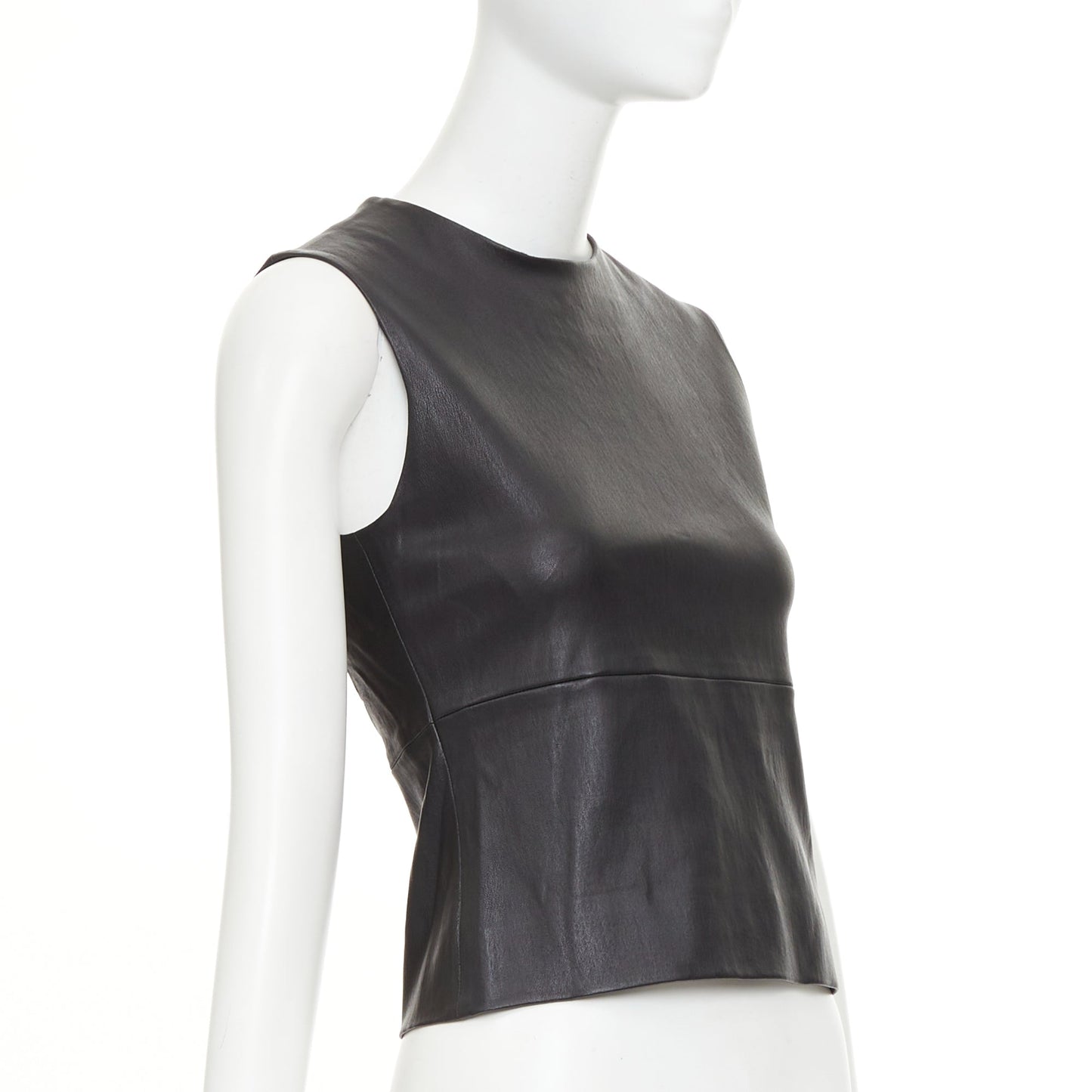 Women's The Row leather stretch minimal seam sleeveless top