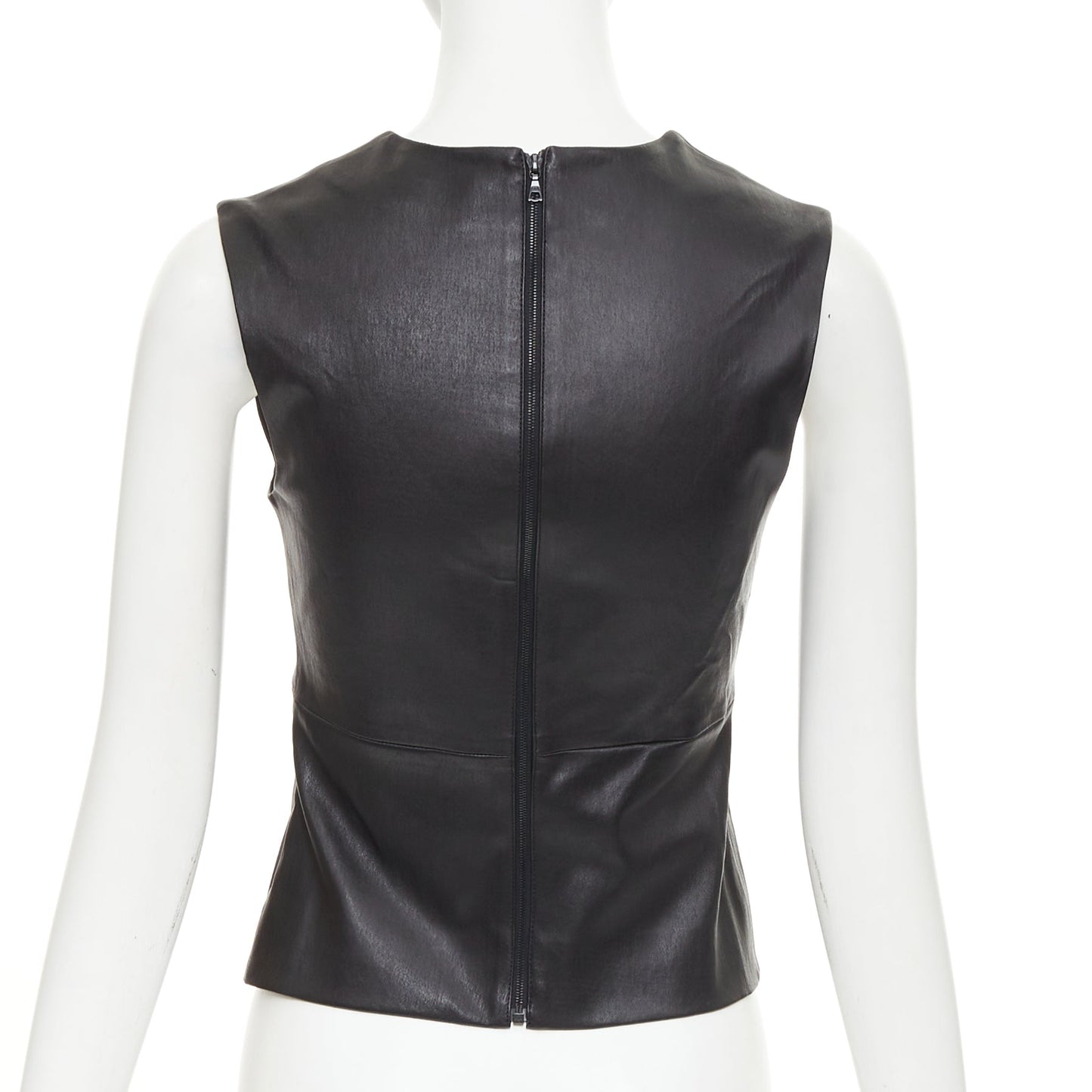 Women's The Row leather stretch minimal seam sleeveless top