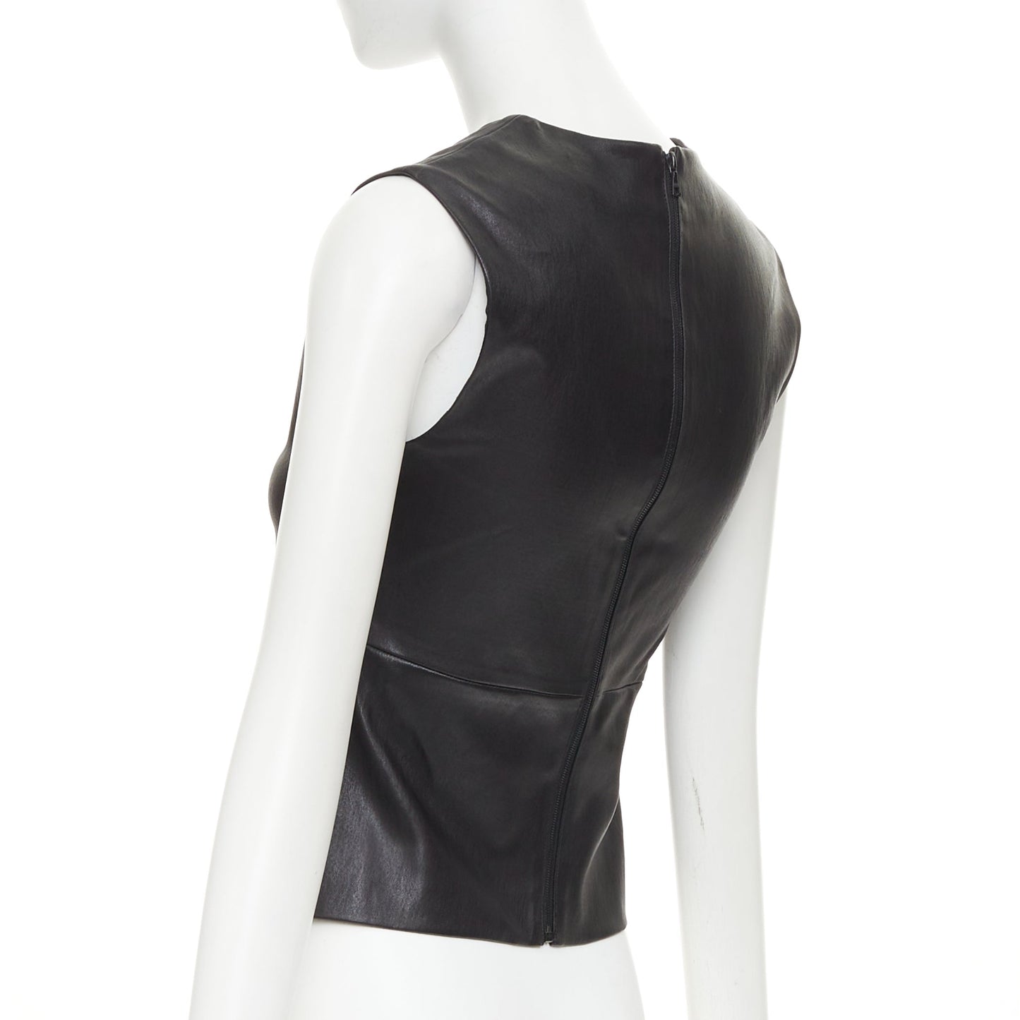 Women's The Row leather stretch minimal seam sleeveless top