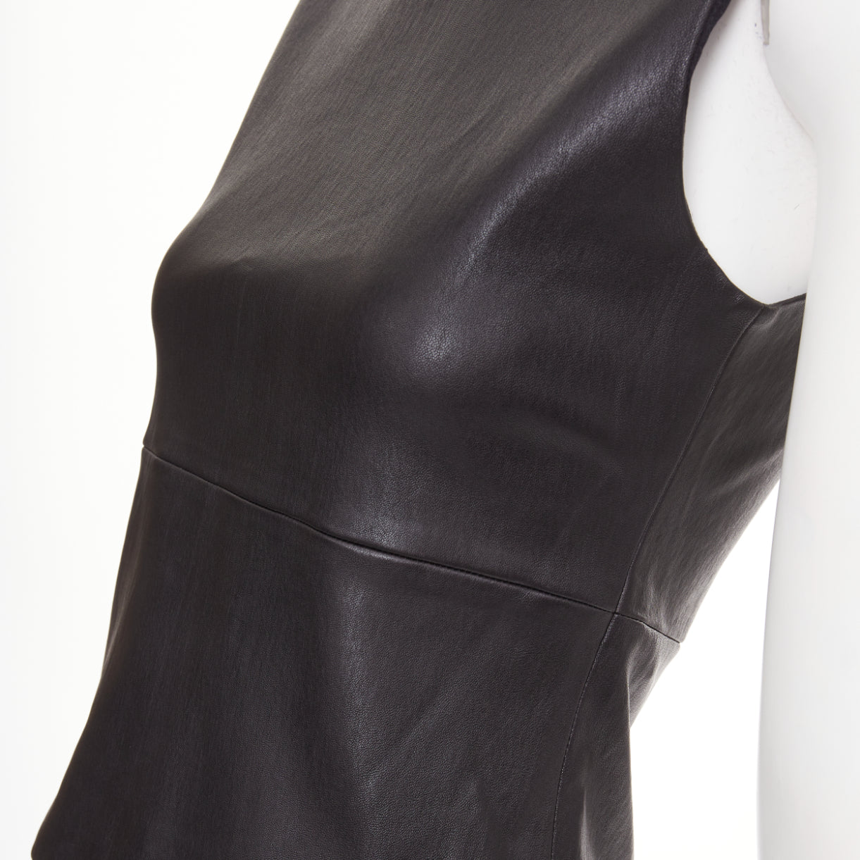 Women's The Row leather stretch minimal seam sleeveless top