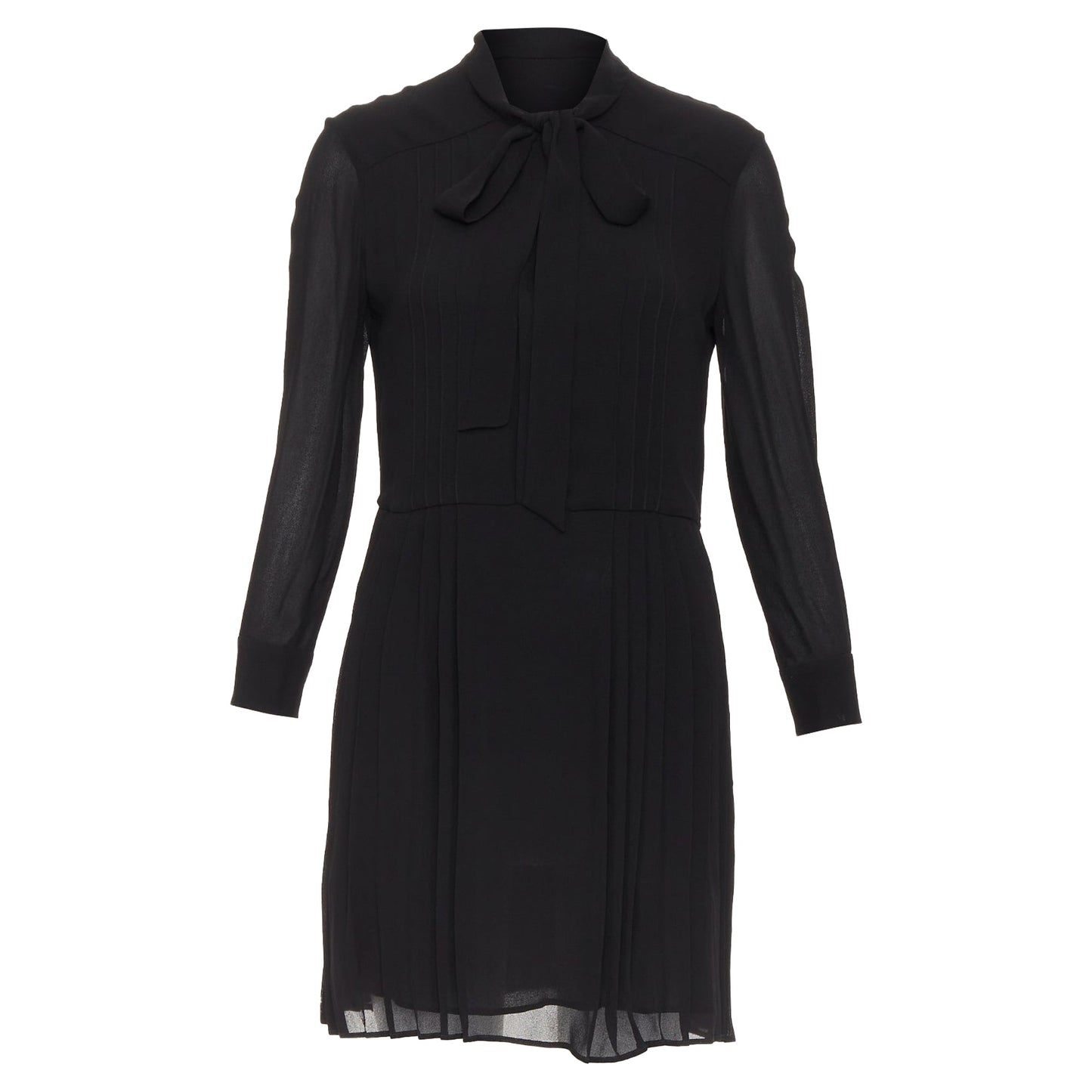Women's Saint Laurent pussybow pleated mini dress