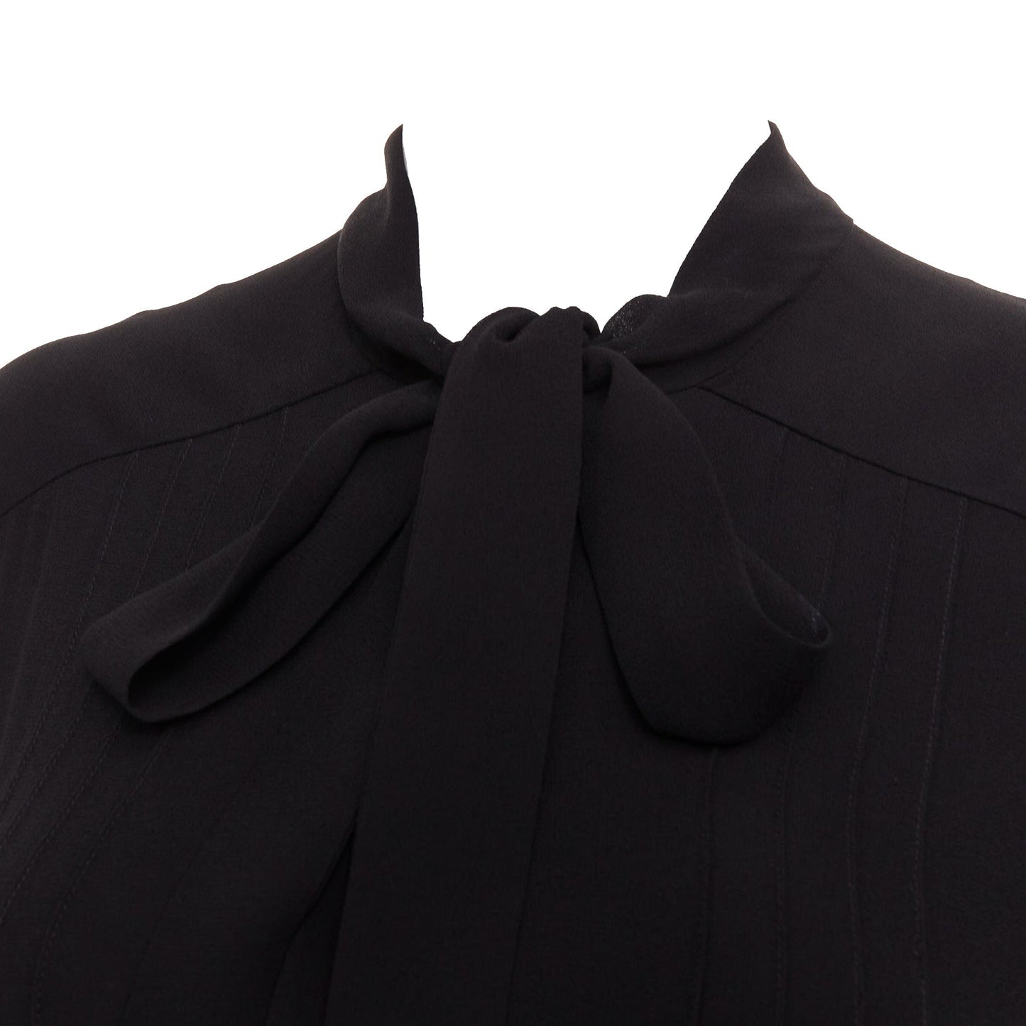 Women's Saint Laurent pussybow pleated mini dress