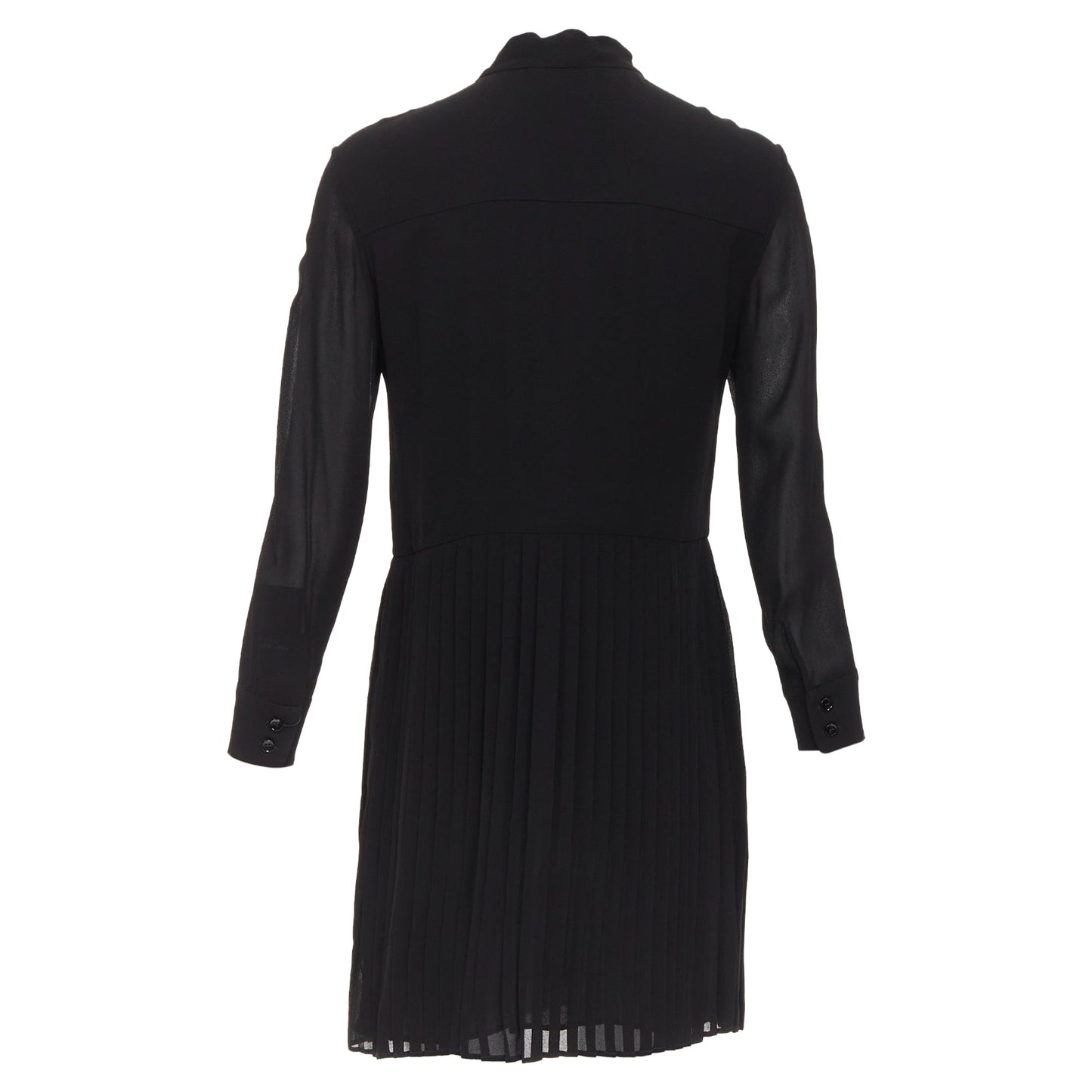Women's Saint Laurent pussybow pleated mini dress