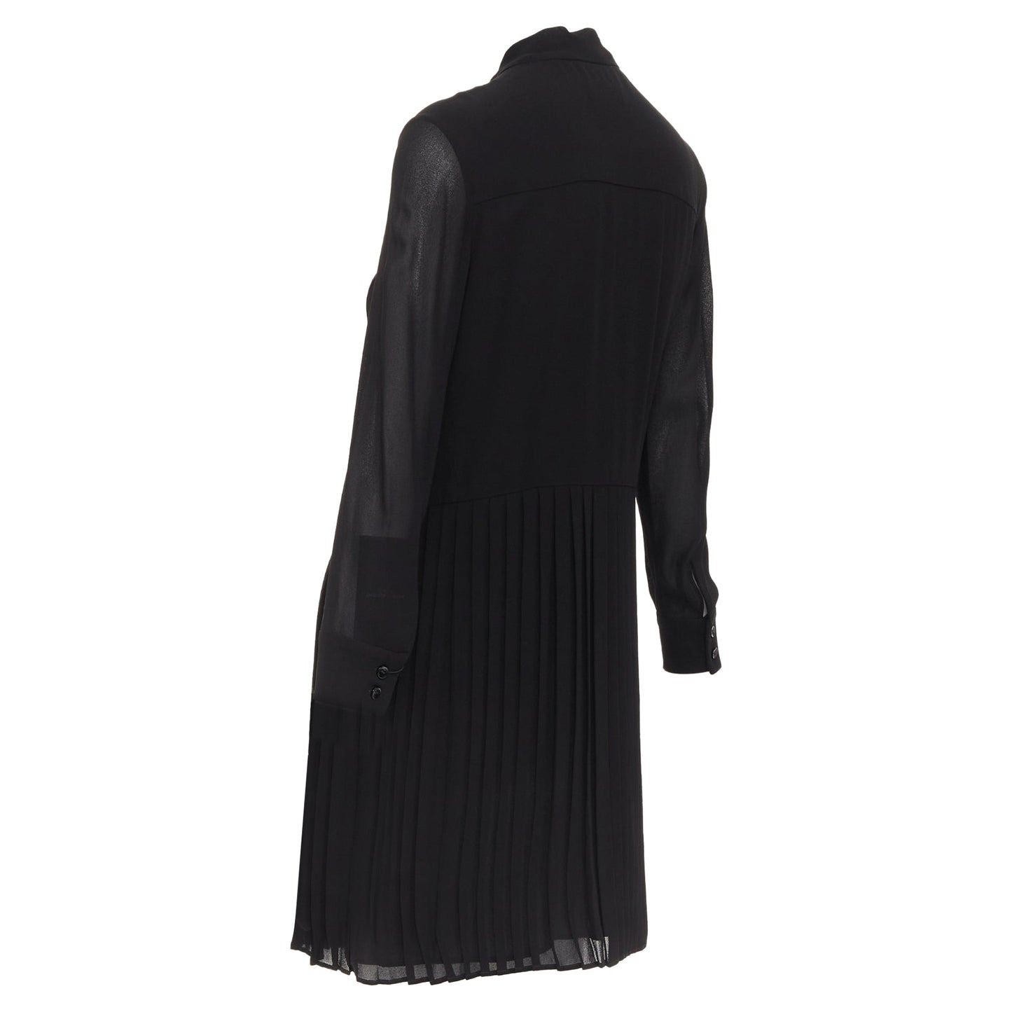 Women's Saint Laurent pussybow pleated mini dress