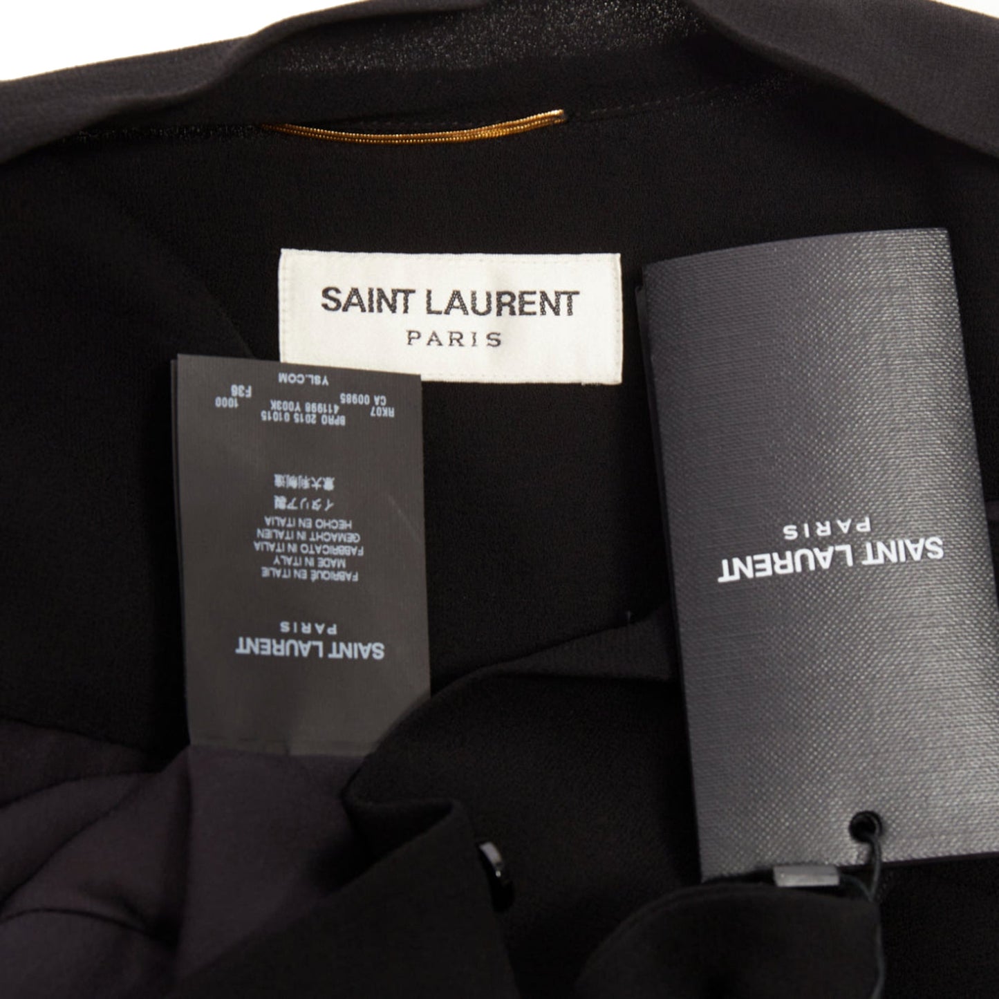 Women's Saint Laurent pussybow pleated mini dress