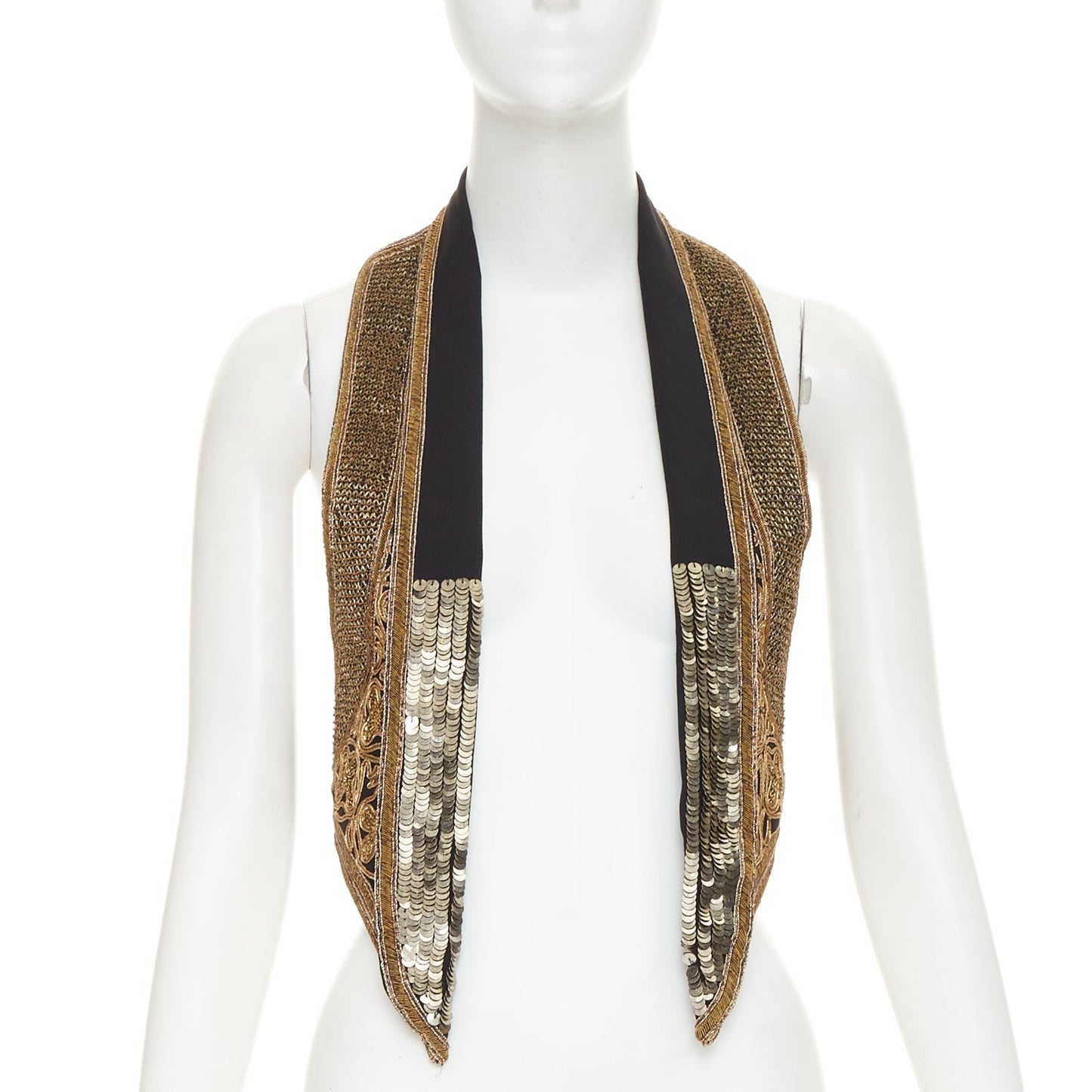 Women's Saint Laurent sequins rope bead embellished vest
