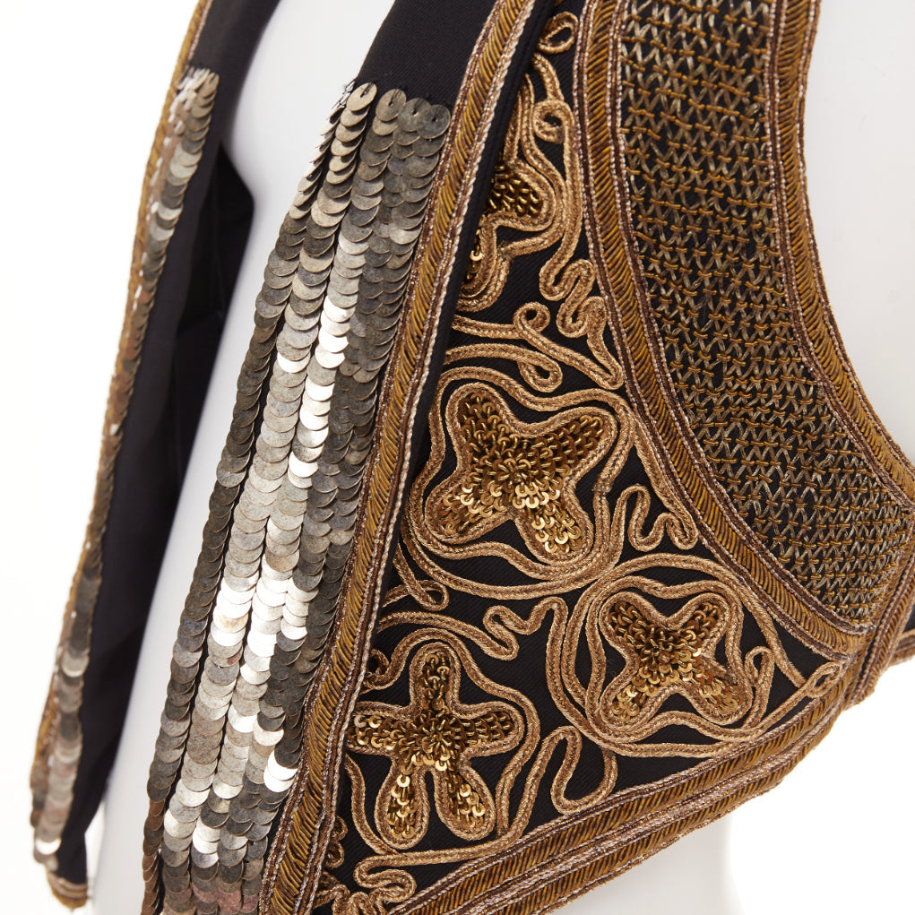 Women's Saint Laurent sequins rope bead embellished vest