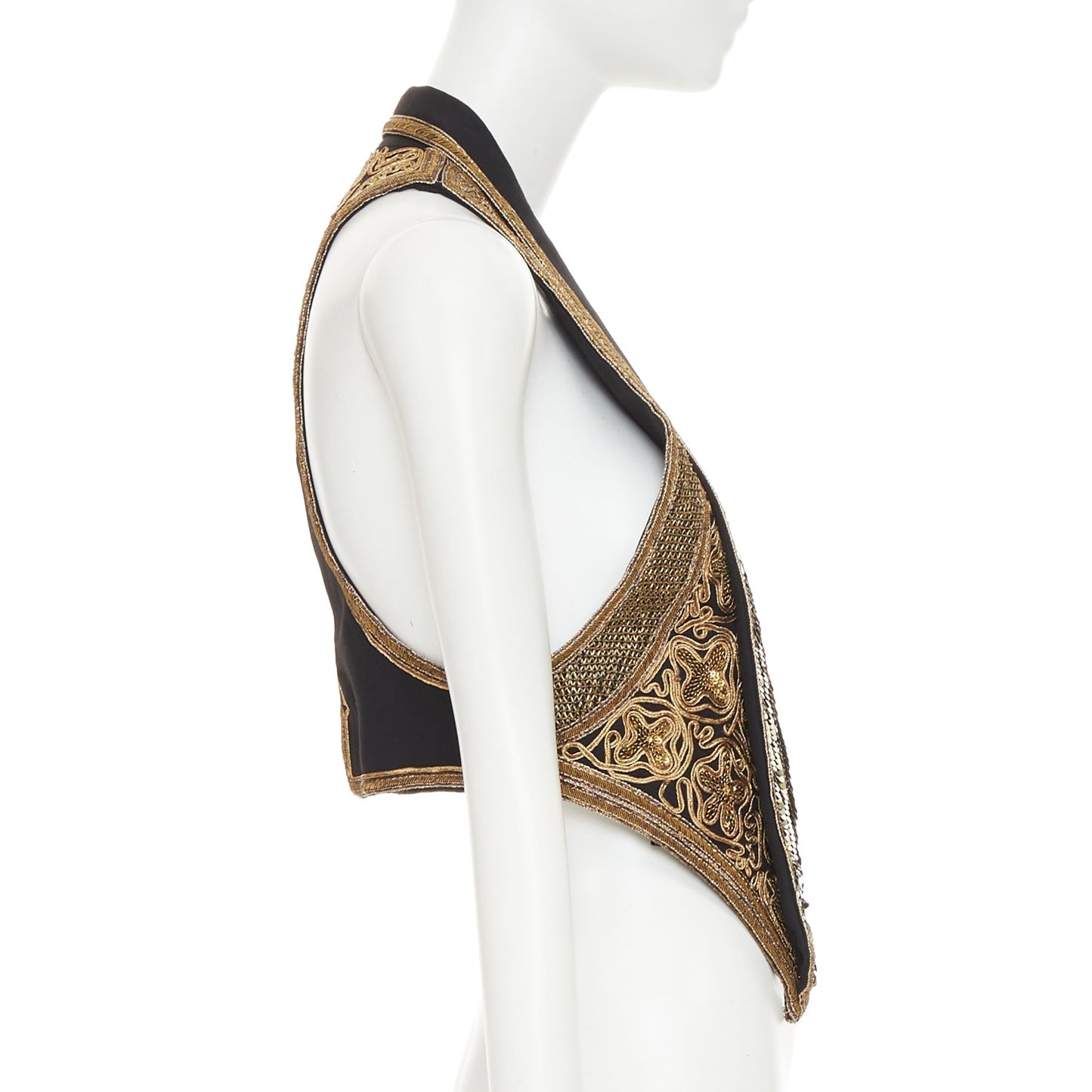 Women's Saint Laurent sequins rope bead embellished vest