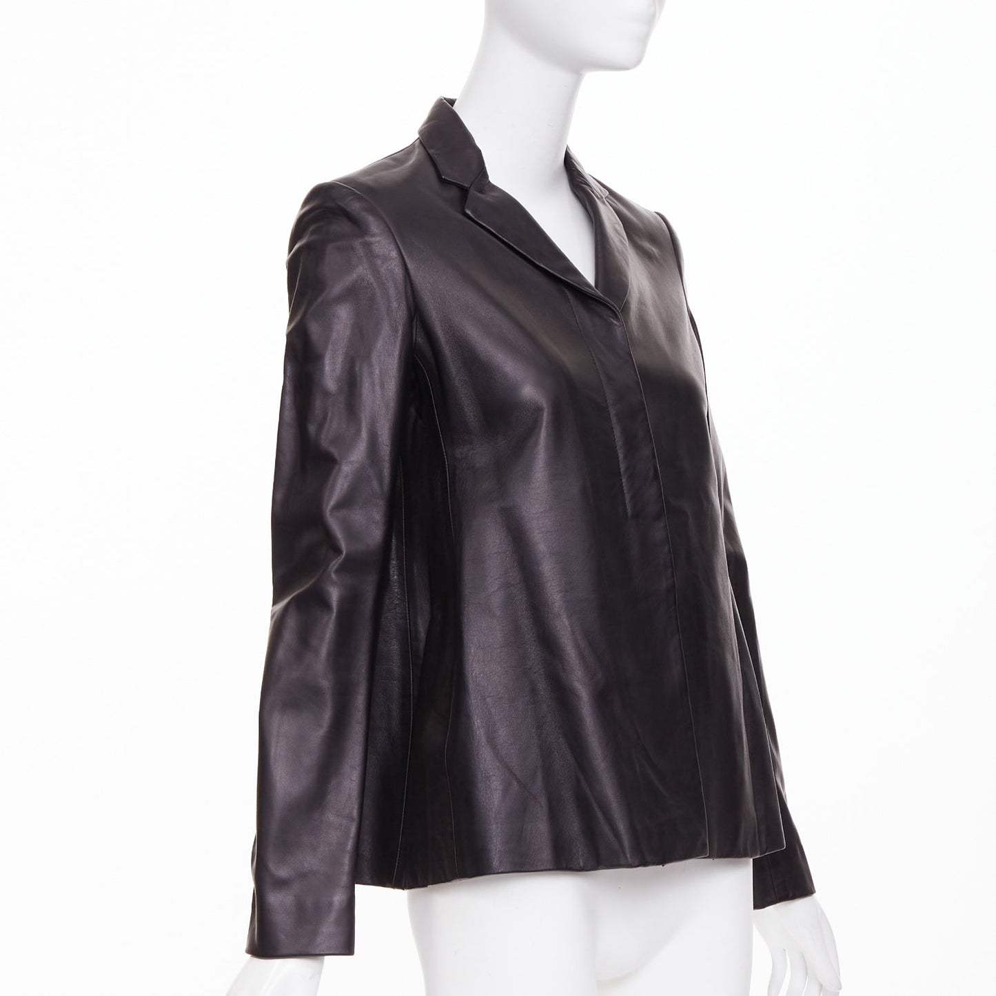 Women's The Row leather concealed snap minimalist jacket blazer