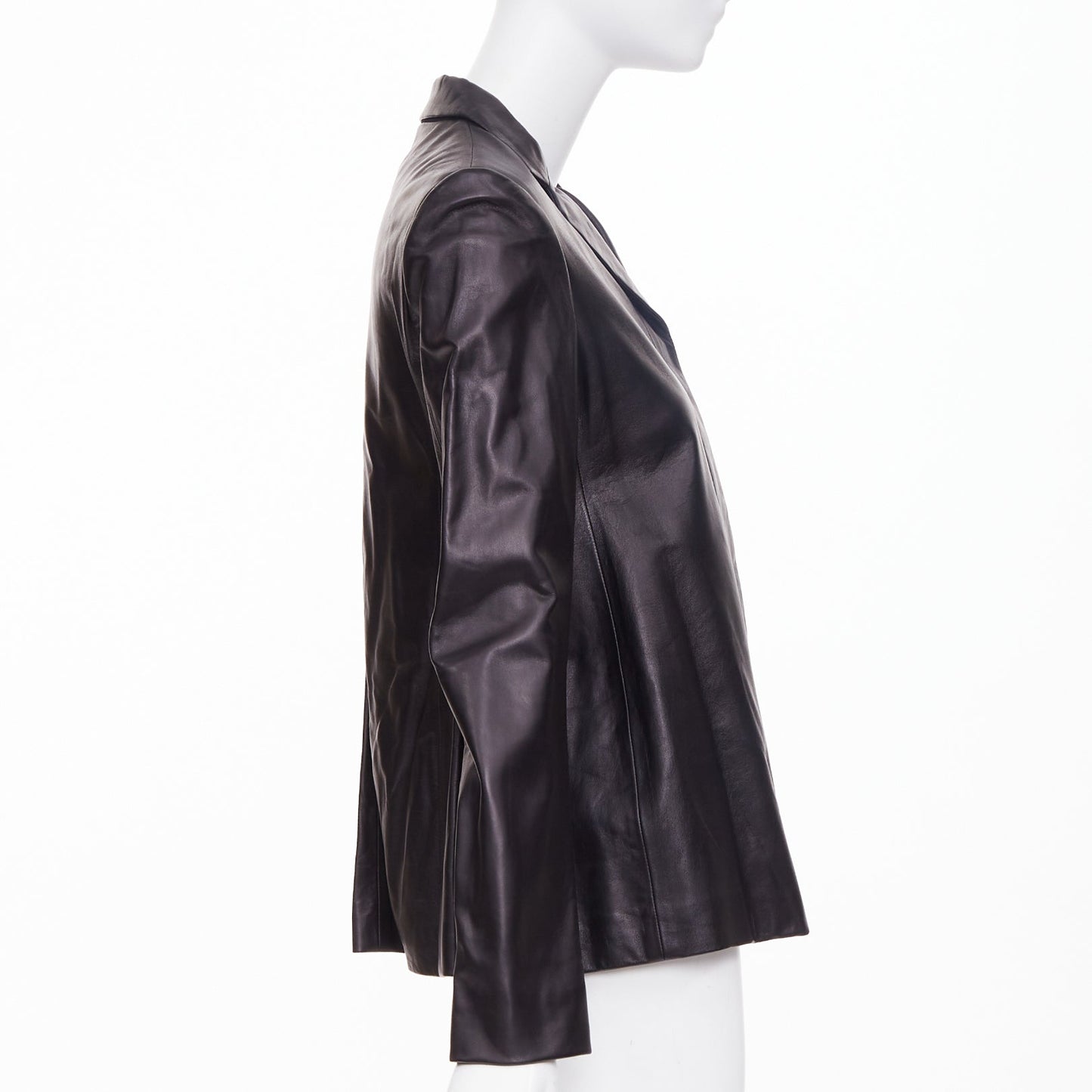 Women's The Row leather concealed snap minimalist jacket blazer